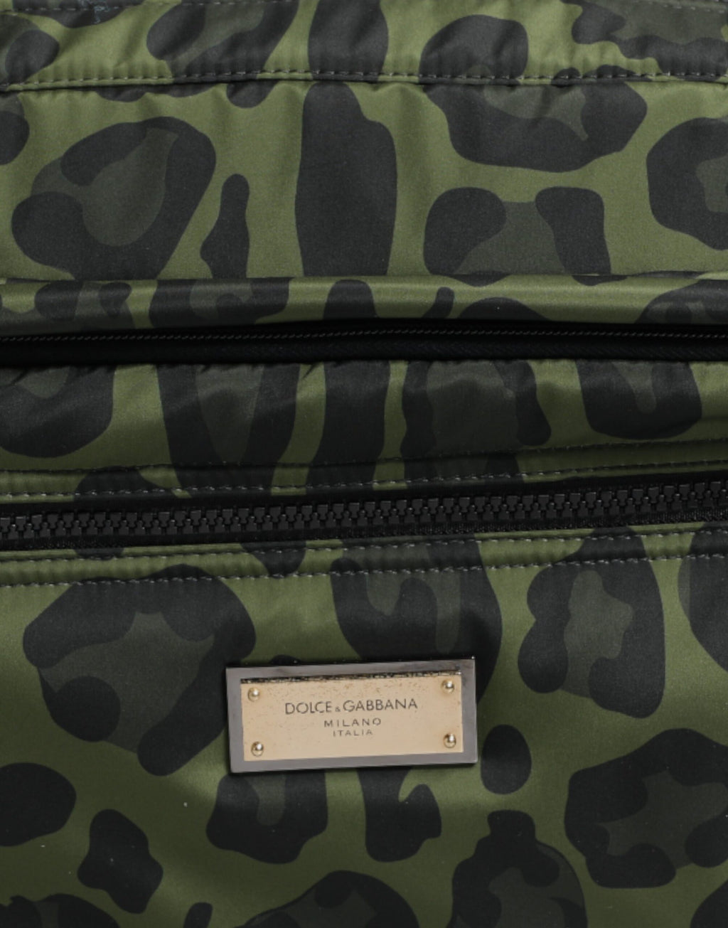 Grüne Polyester-Umhängetasche mit Leopardenmuster