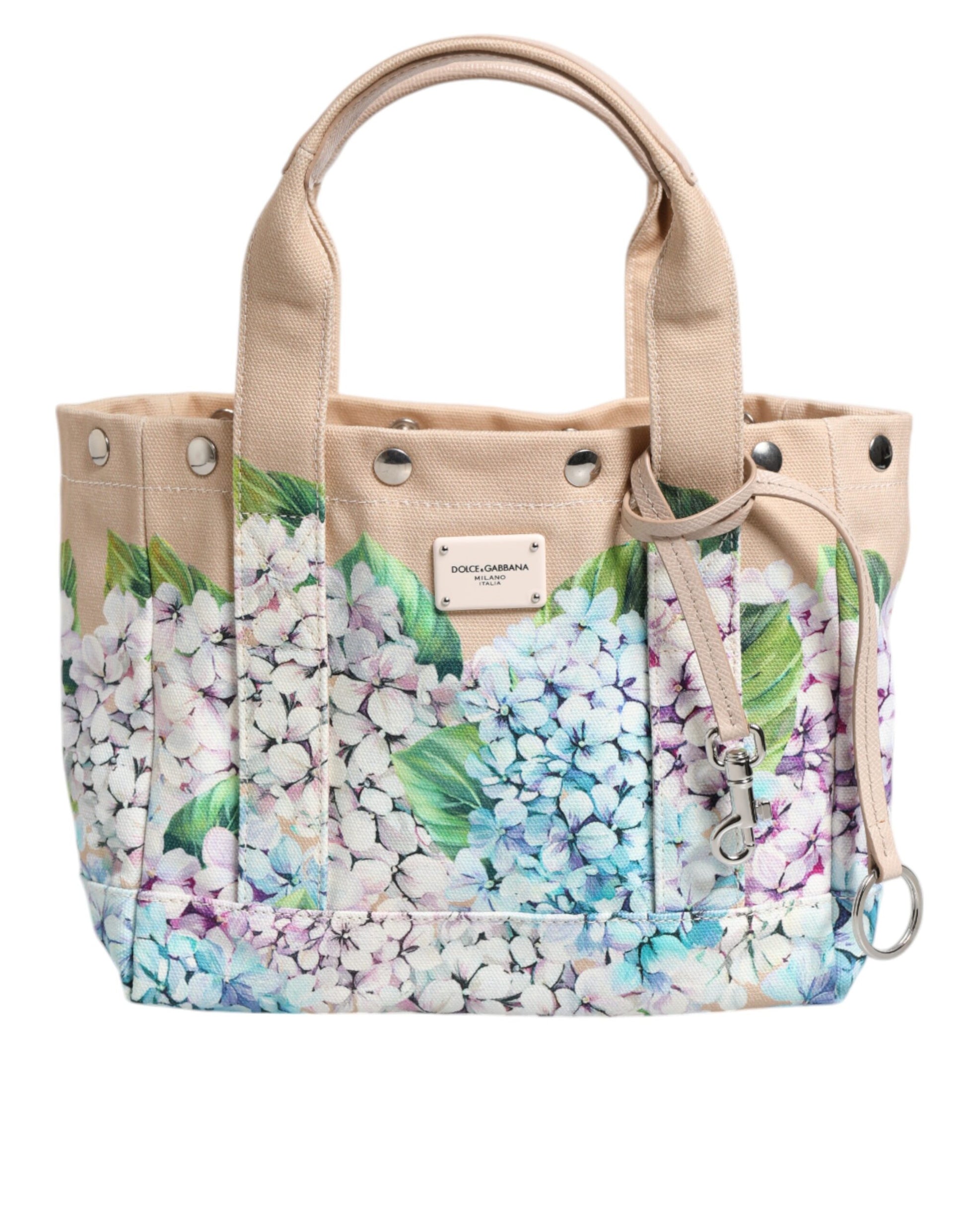Mehrfarbige Tragetasche aus Canvas mit Blumenmuster TANIA mit Henkel