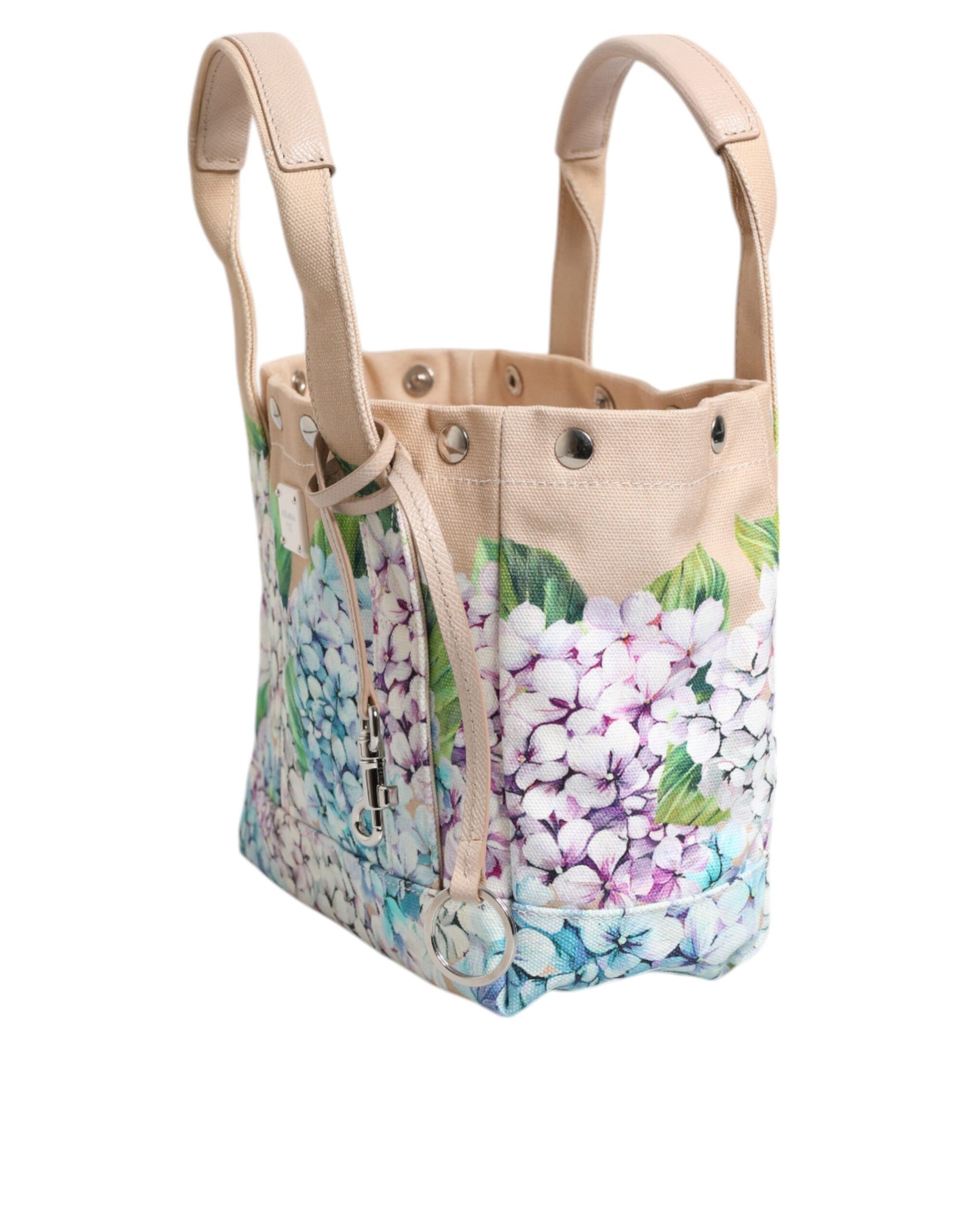 Mehrfarbige Tragetasche aus Canvas mit Blumenmuster TANIA mit Henkel