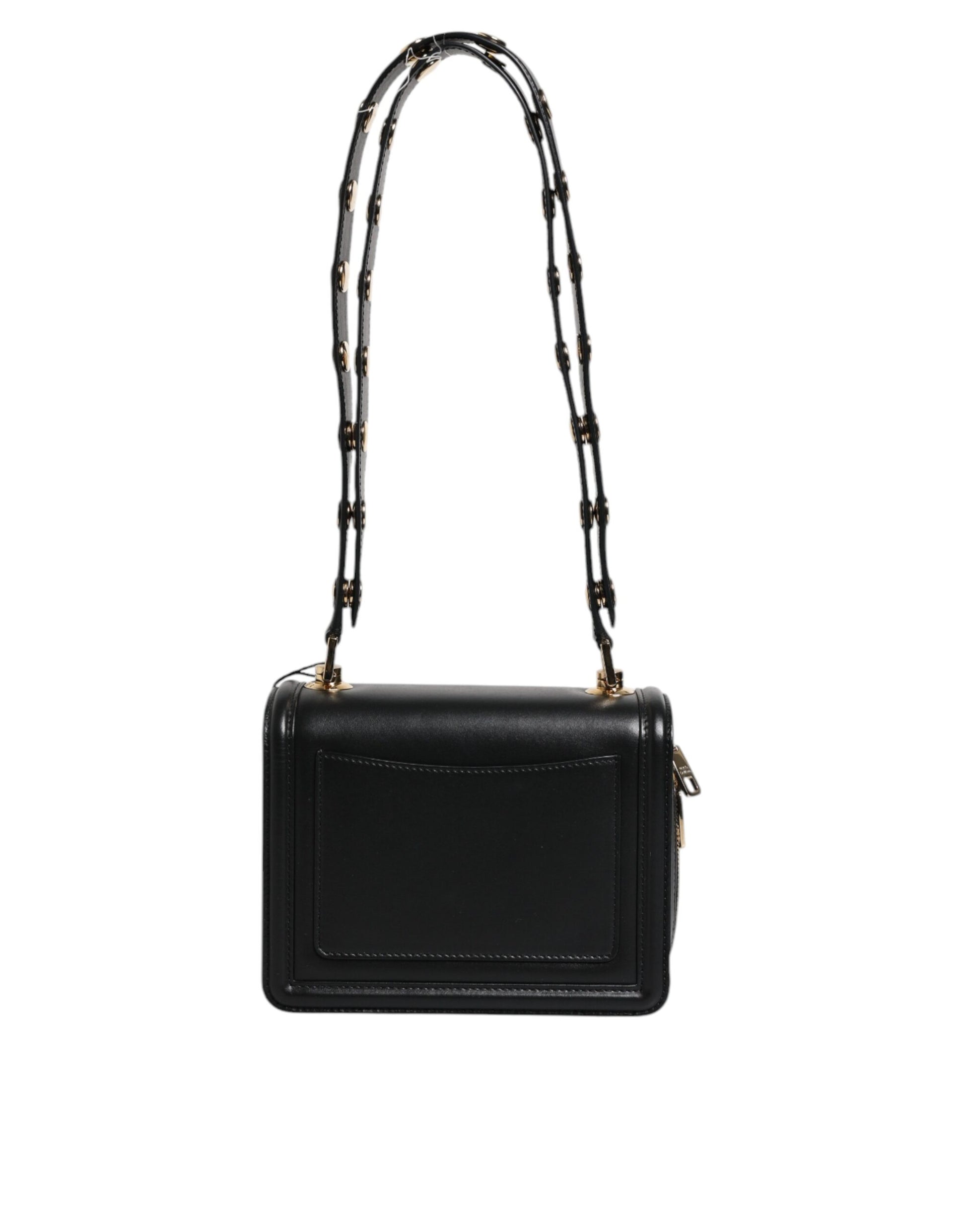 Schwarze Umhängetasche „Lola“ aus Leder mit Nieten von Joy Therapy