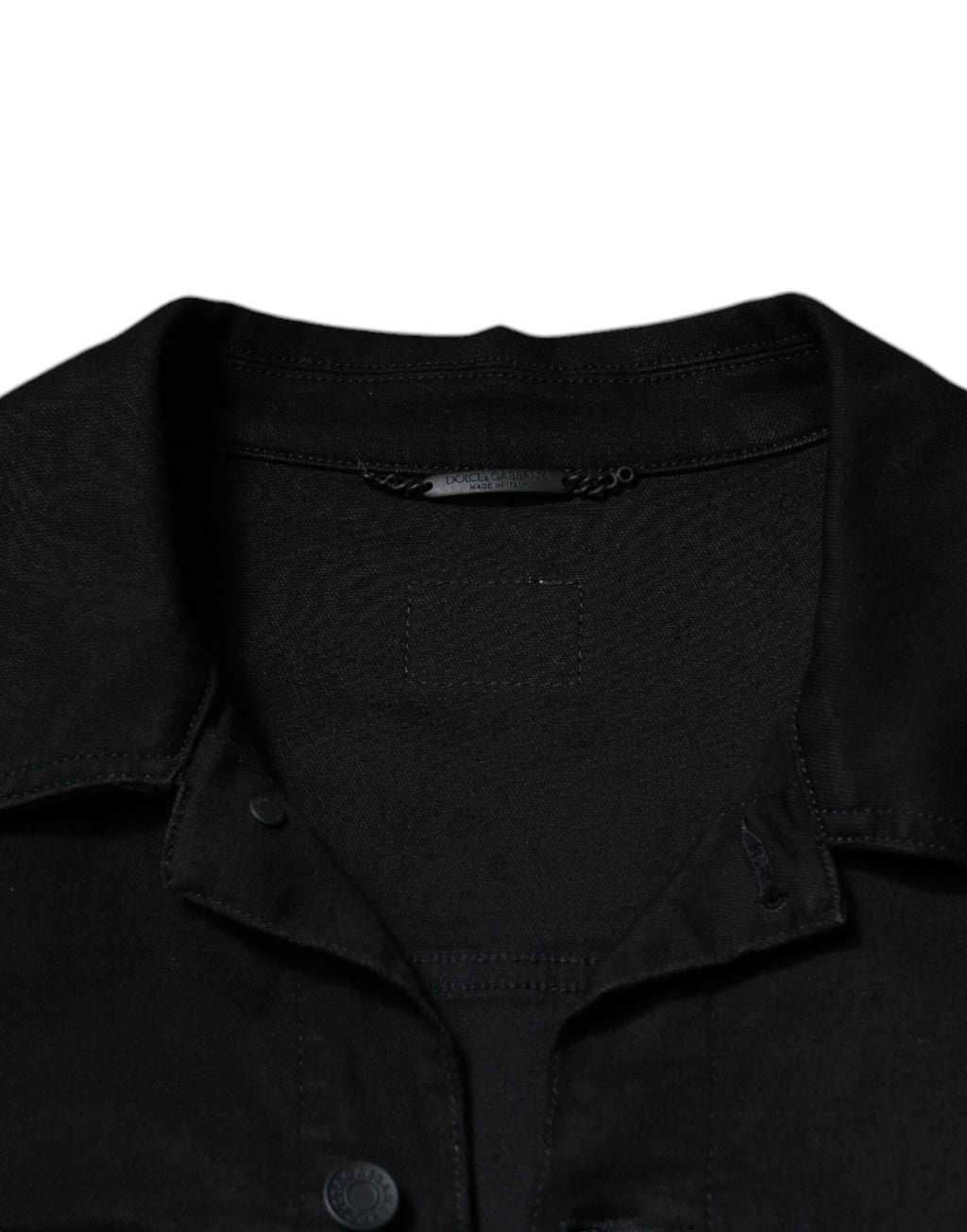 Schwarze DG-Jeansjacke aus Baumwollstretch