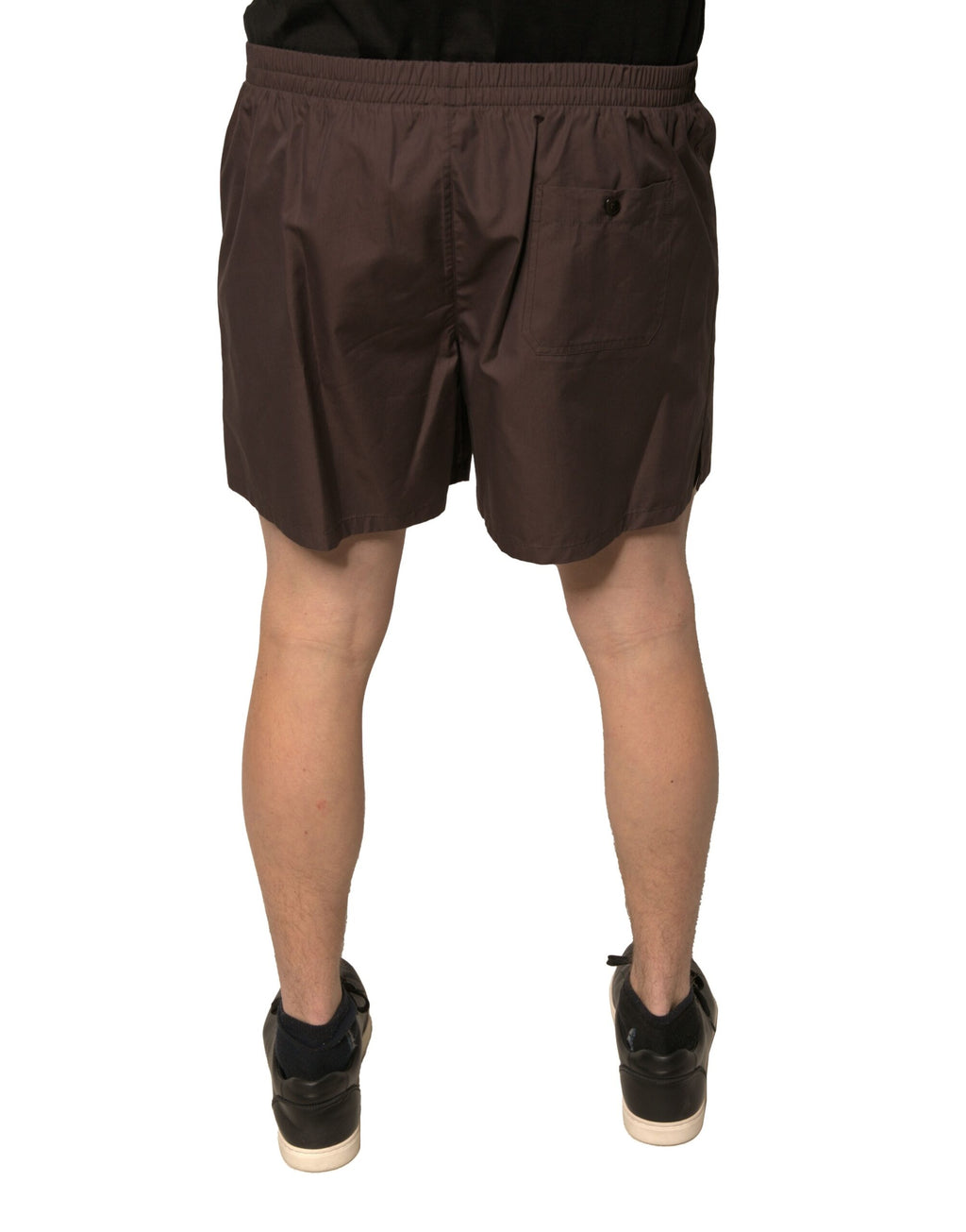 Braune Shorts aus Baumwollmischung für Herren mit mittlerer Taille