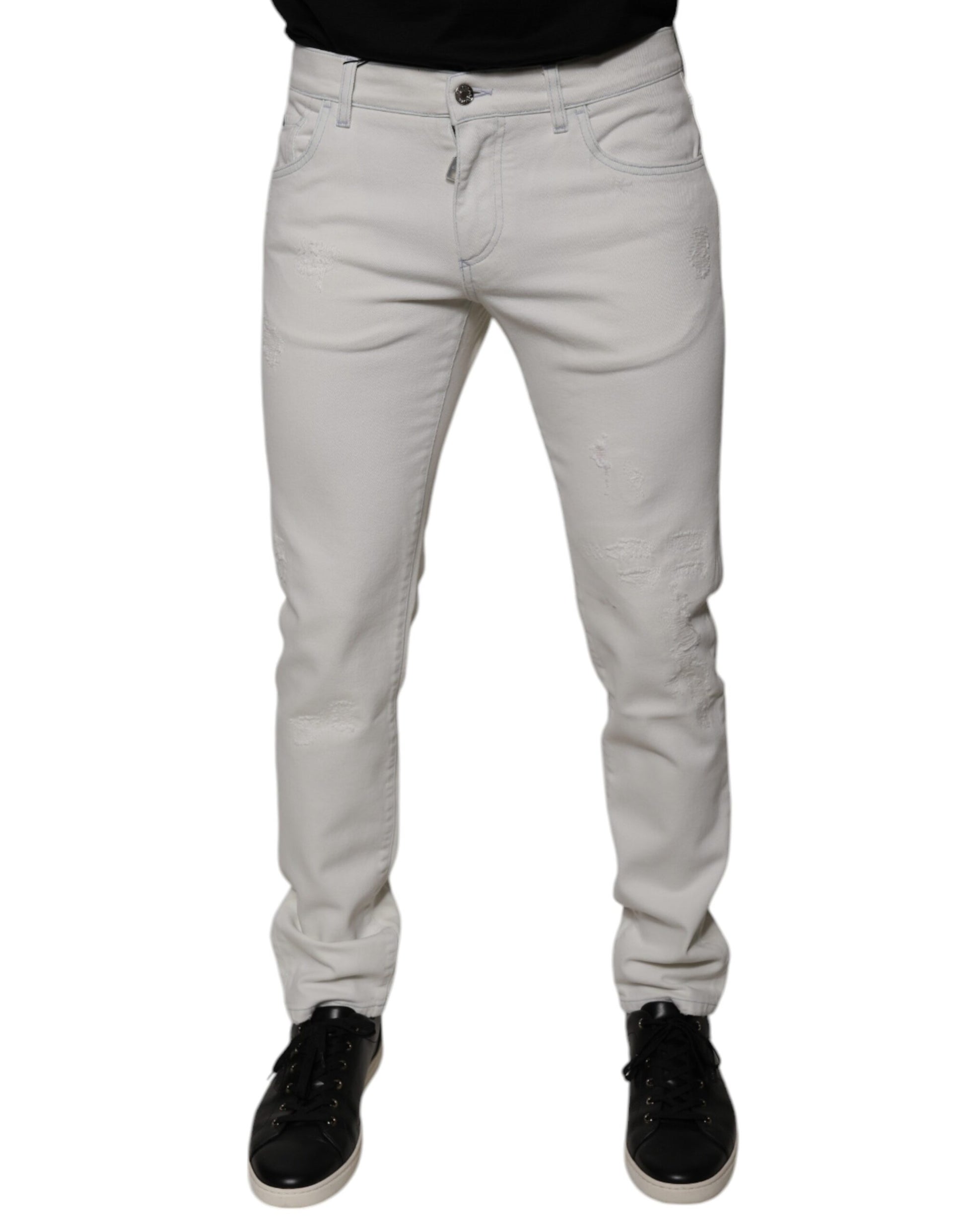 Weiße Skinny-Jeans aus Baumwolle