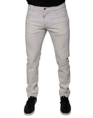 Weiße Skinny-Jeans aus Baumwolle