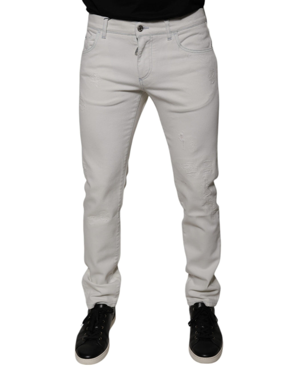 Weiße Skinny-Jeans aus Baumwolle