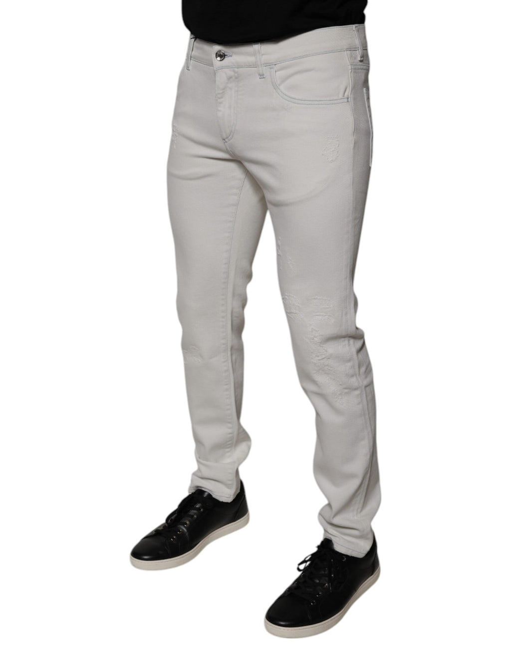 Weiße Skinny-Jeans aus Baumwolle