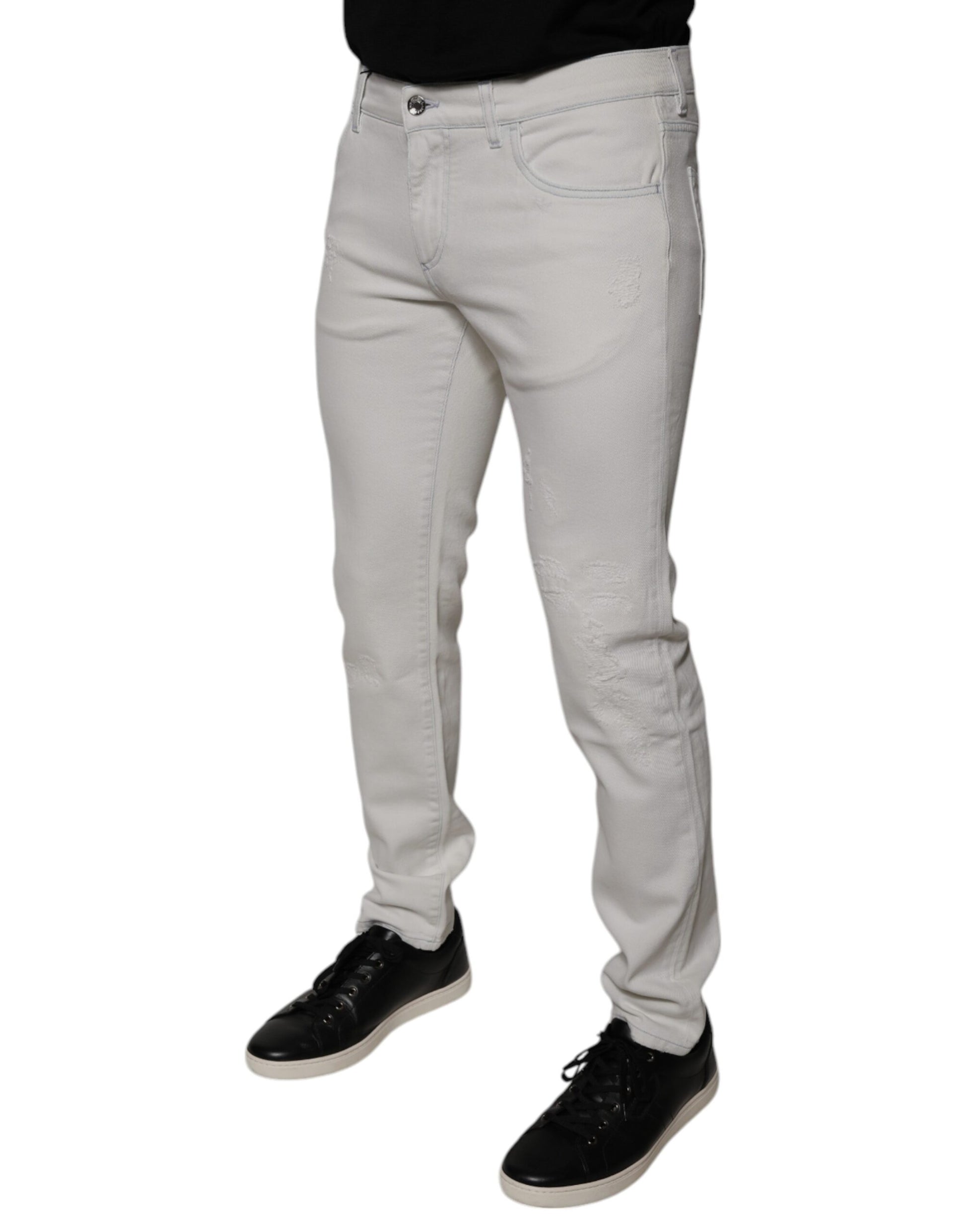 Weiße Skinny-Jeans aus Baumwolle