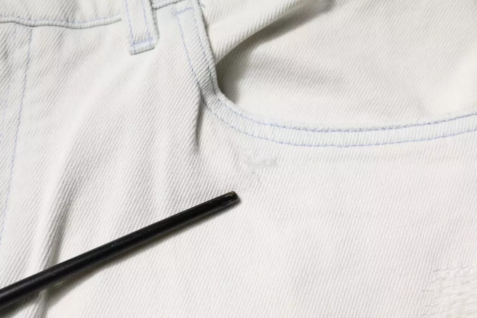 Weiße Skinny-Jeans aus Baumwolle