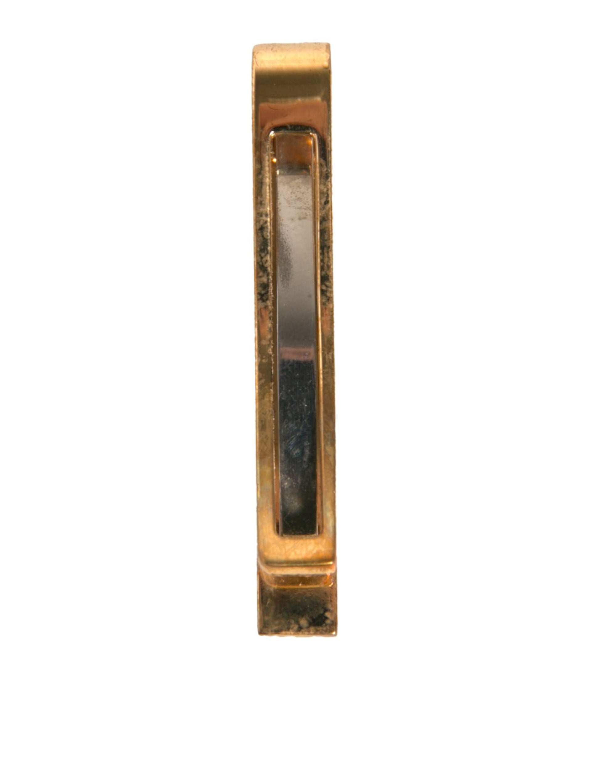 Goldfarbene Krawattenklammer aus Messing mit Logo