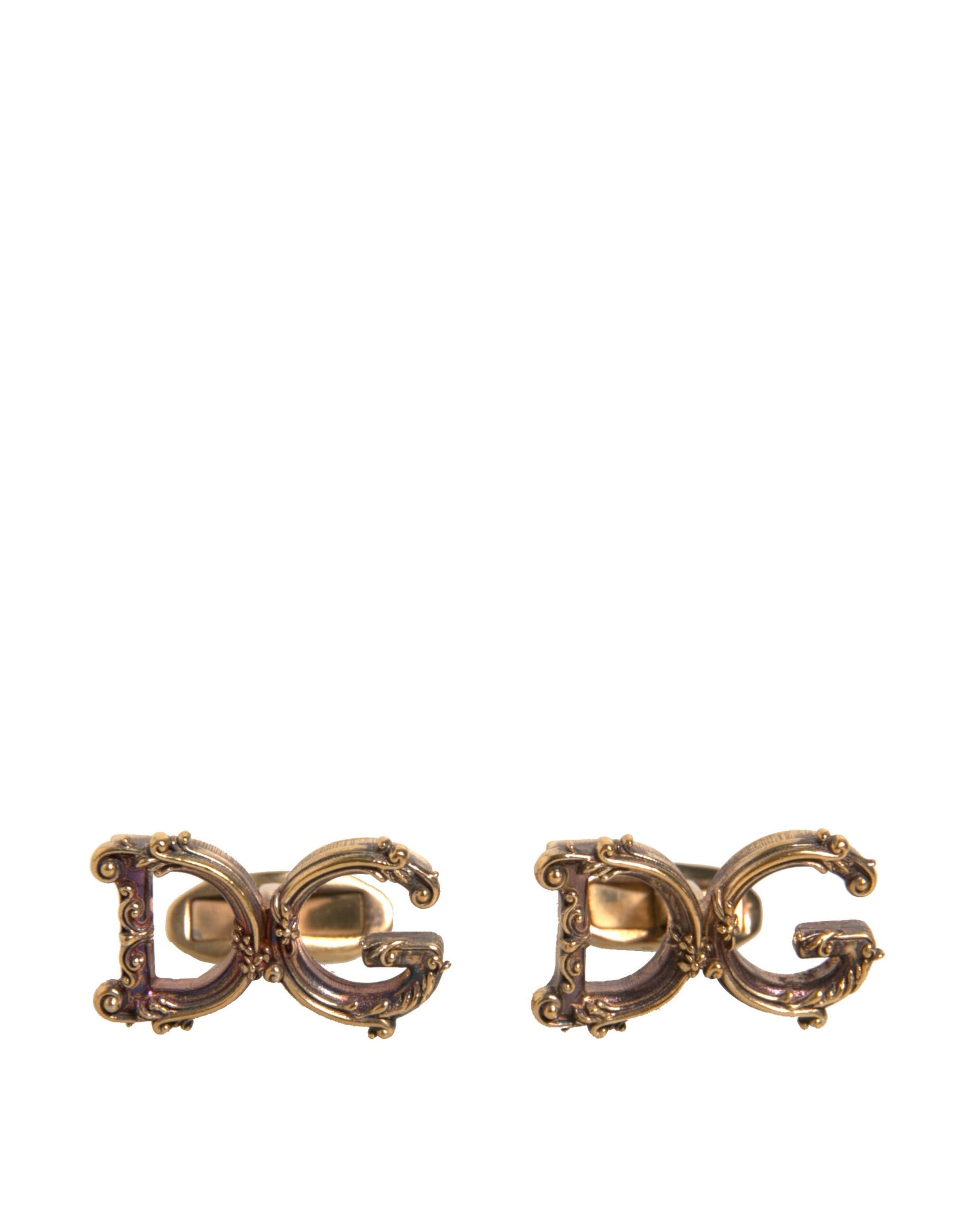 Manschettenknopf aus 925er Sterlingsilber mit DG-Logo, goldfarben