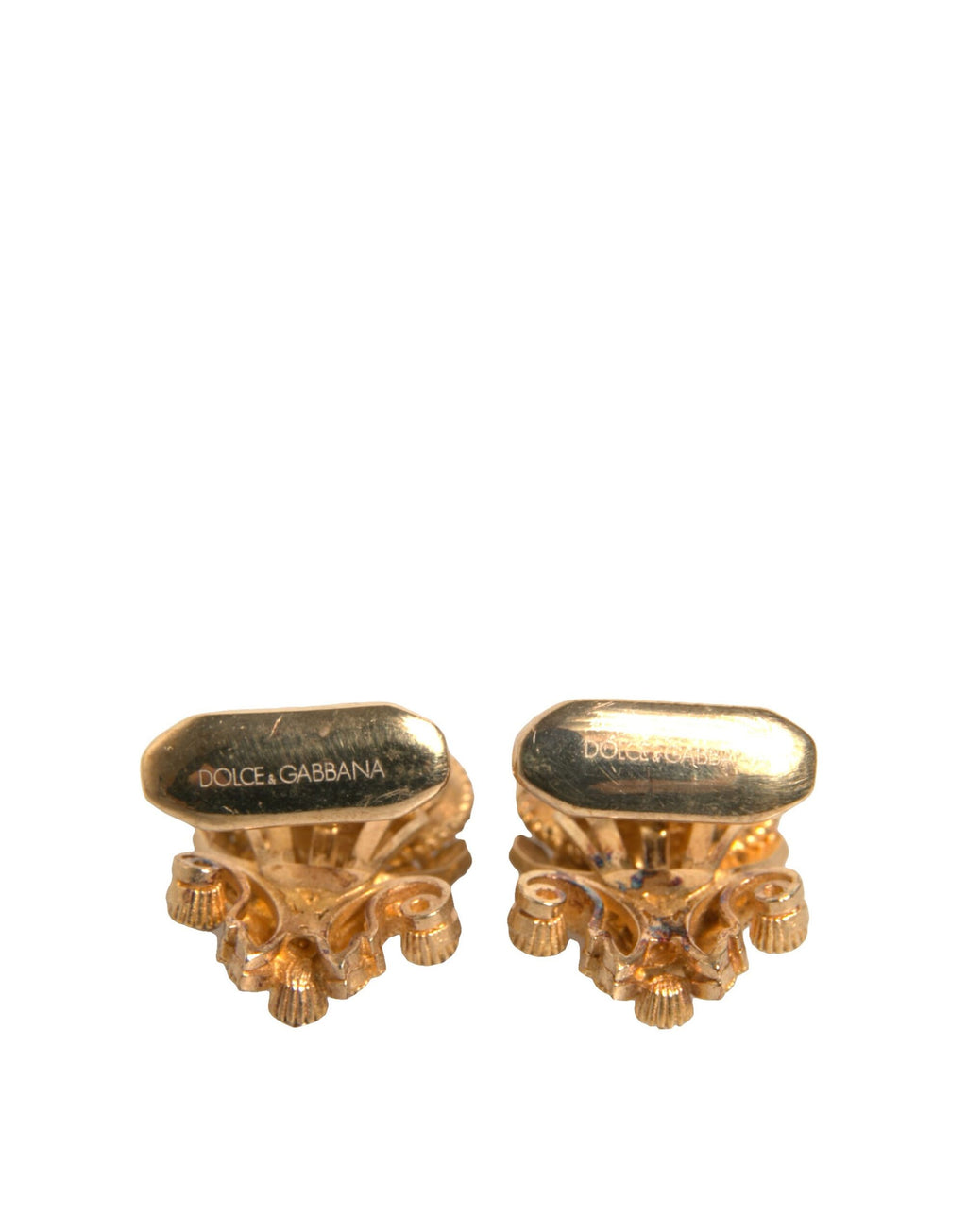 Goldfarbene Manschettenknöpfe aus 925er Sterlingsilber mit Kristall