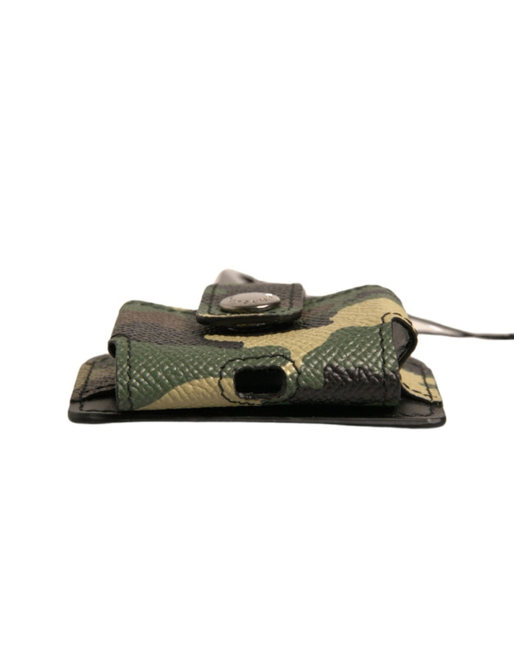 Mehrfarbige Airpods-Hülle aus Camouflage-Leder und Metall