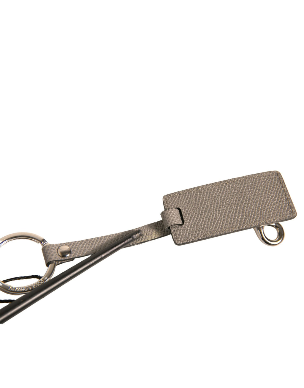 Beige DG Logo Leder Gold Metall Männer Schlüsselanhänger