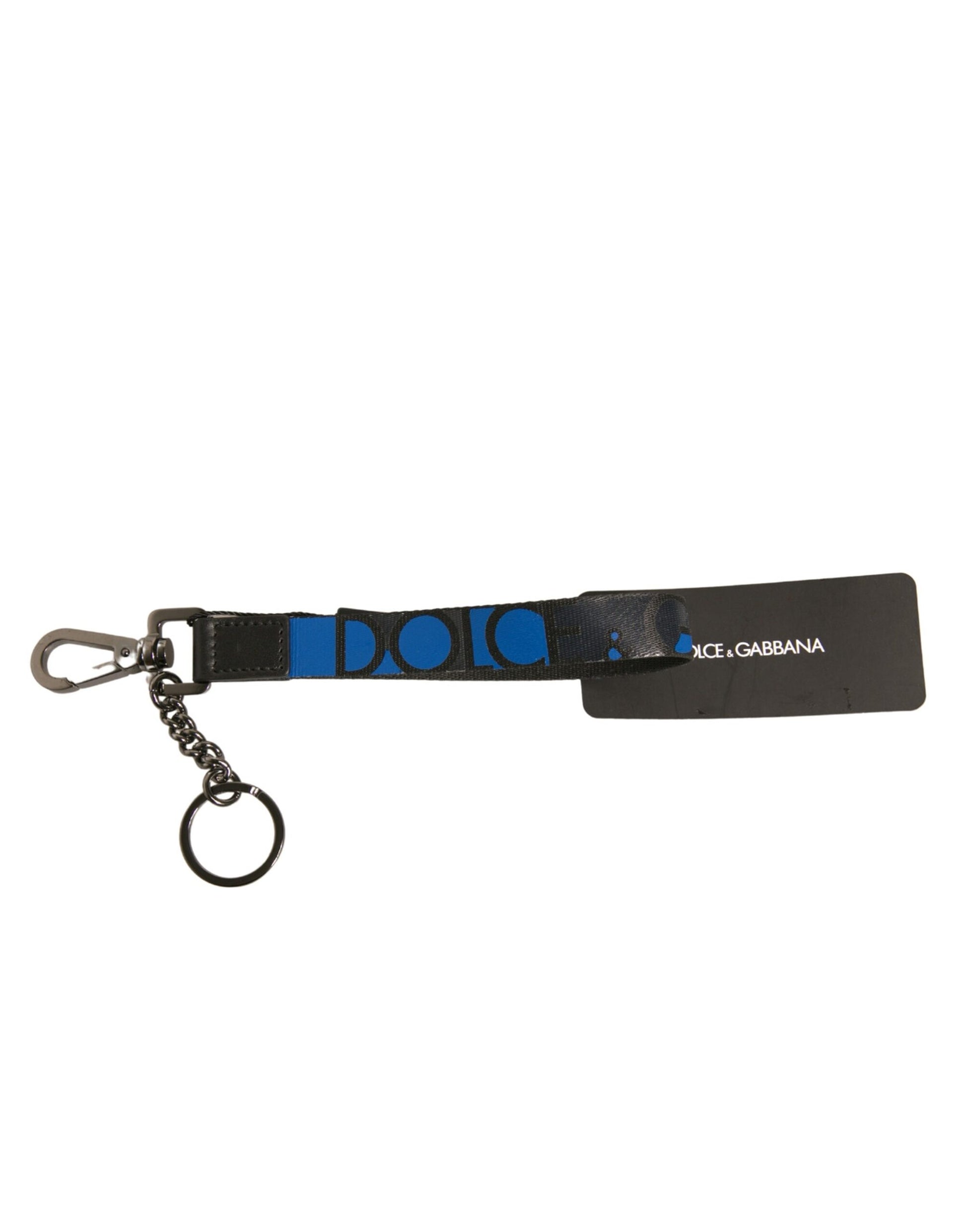 Blaues Logo Polyester Silber Messing Halter Schlüsselanhänger Schlüsselanhänger