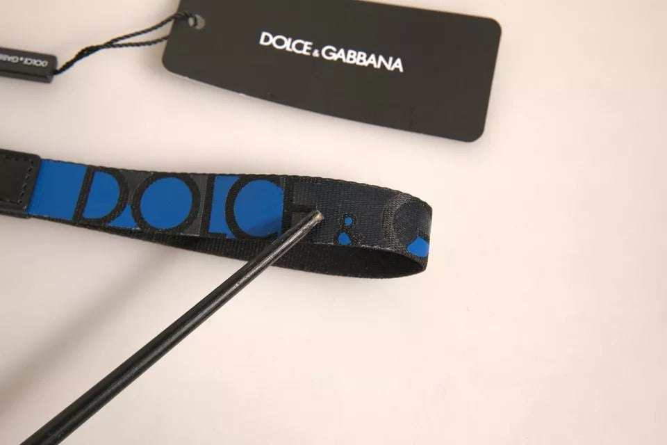 Blaues Logo Polyester Silber Messing Halter Schlüsselanhänger Schlüsselanhänger
