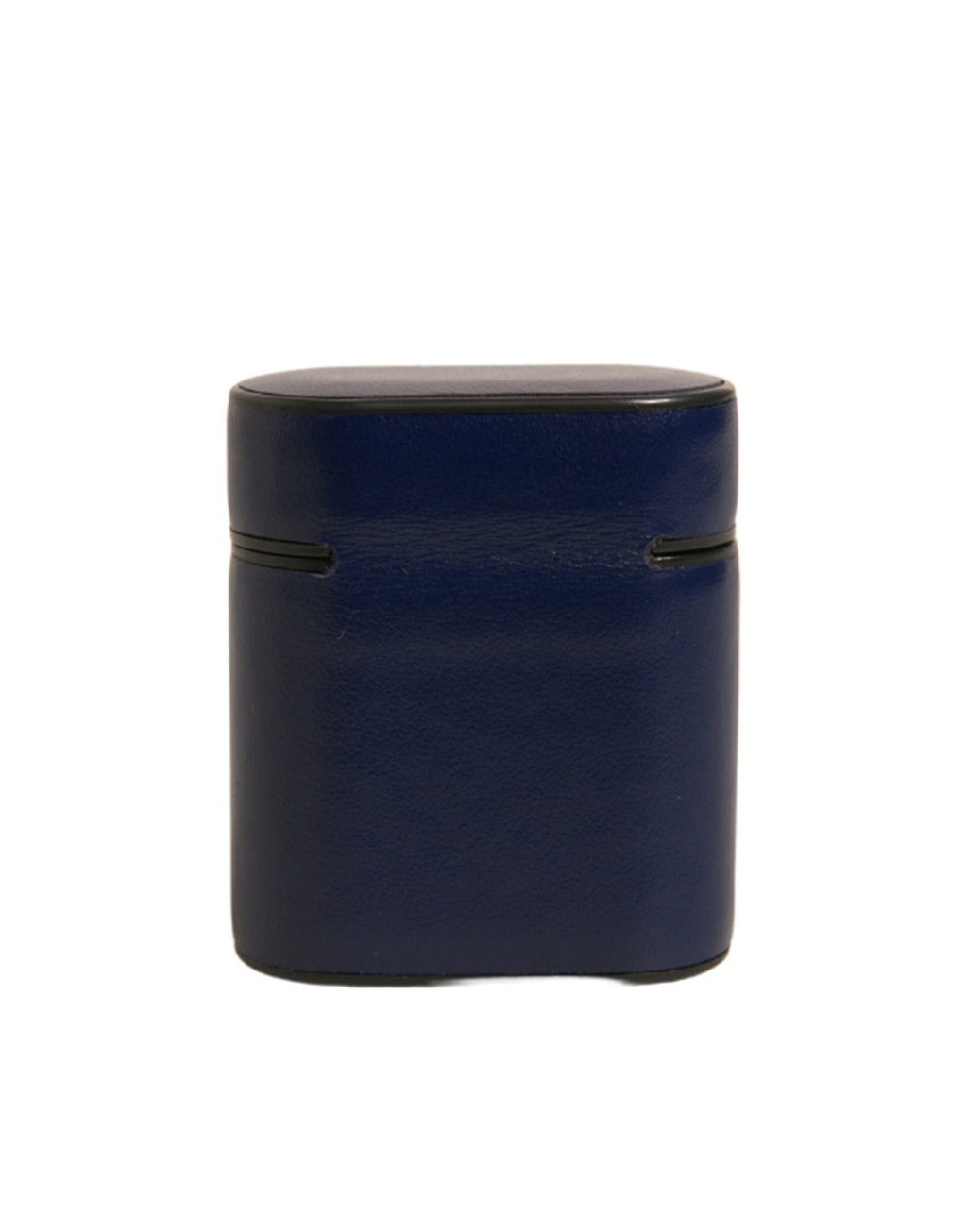 Blaues Airpods-Etui aus Leder mit Logo-Print