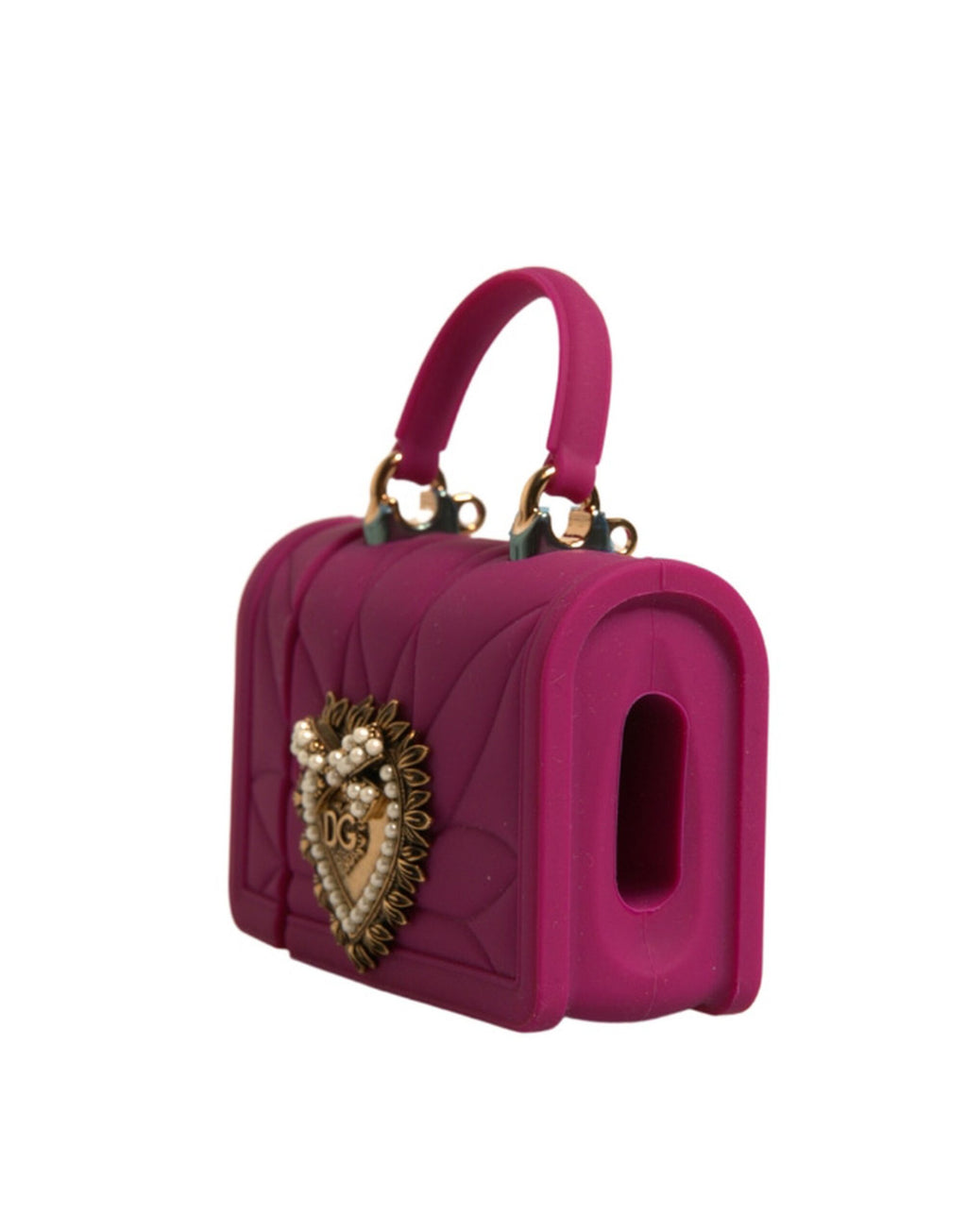 Pinke Silikonhülle mit Herzmotiv, Handtasche, Airpod-Hülle