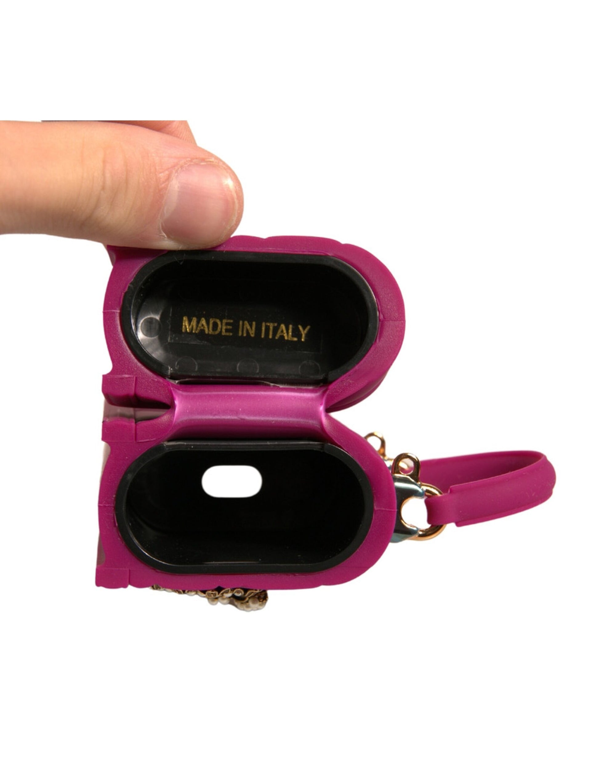 Pinke Silikonhülle mit Herzmotiv, Handtasche, Airpod-Hülle