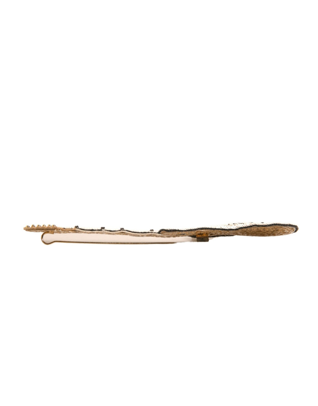 Goldfarbene Gitarren-Brosche mit Perlen aus Messing