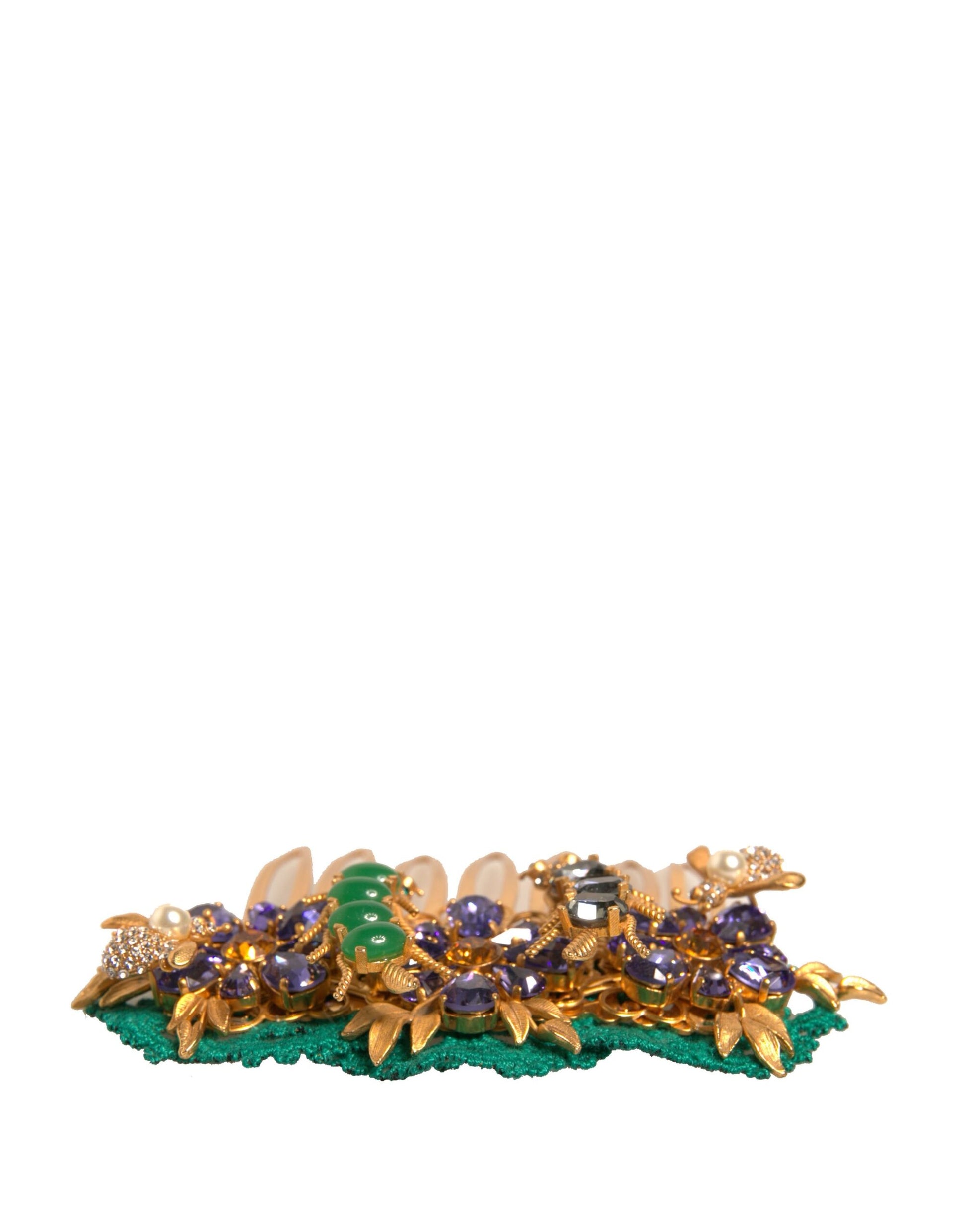 Haarkamm mit goldenen Messingkristallen