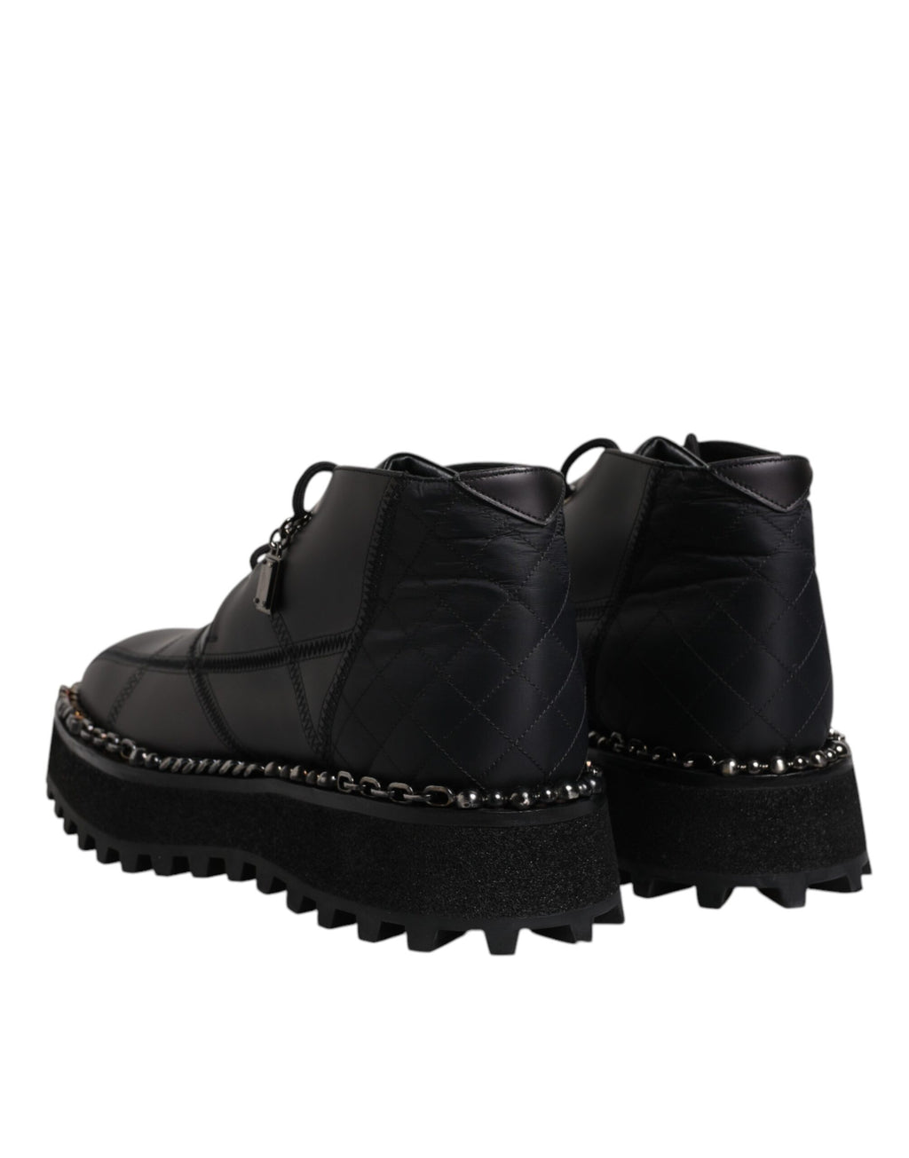 Schwarze Schnürstiefeletten aus Leder