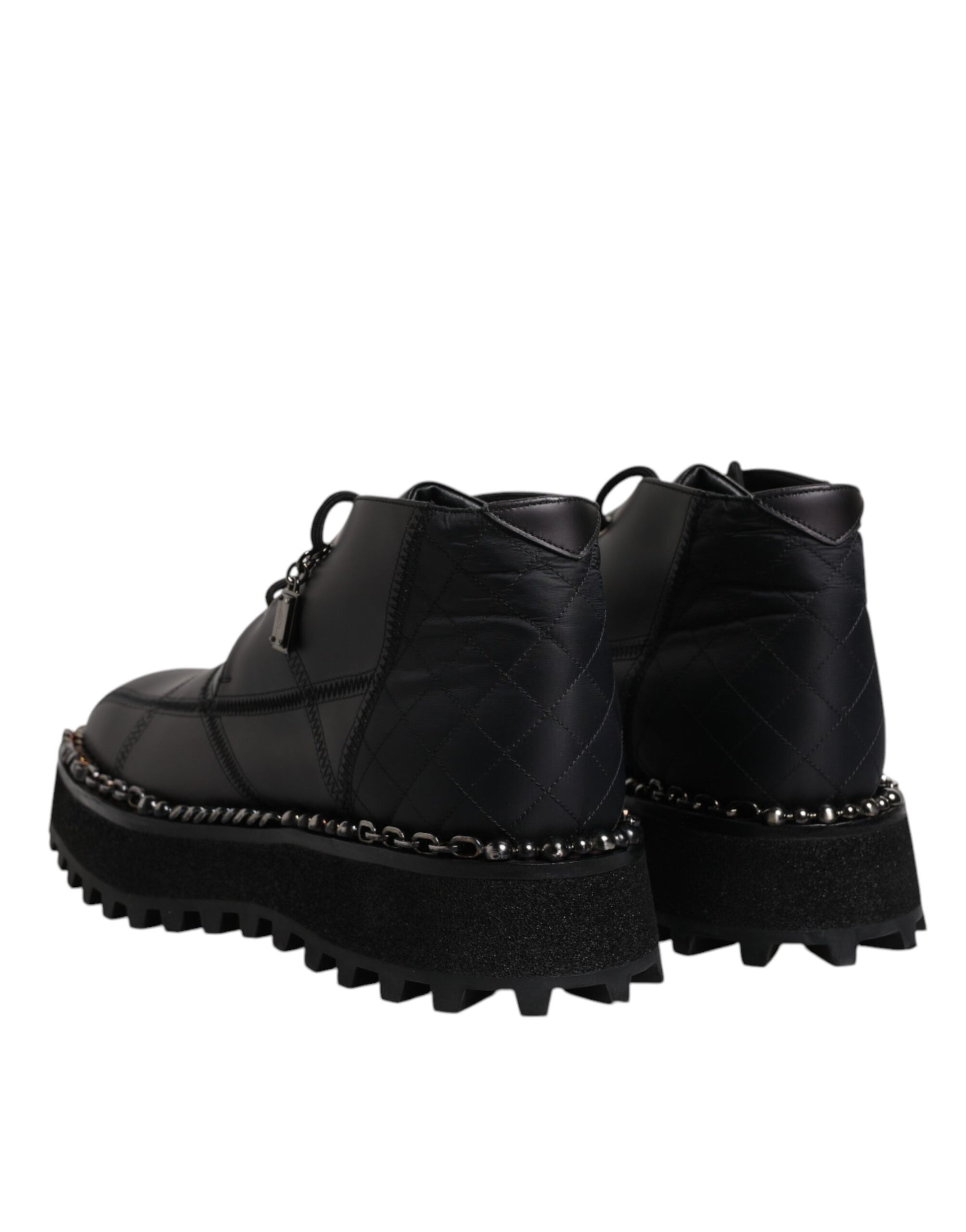 Schwarze Schnürstiefeletten aus Leder