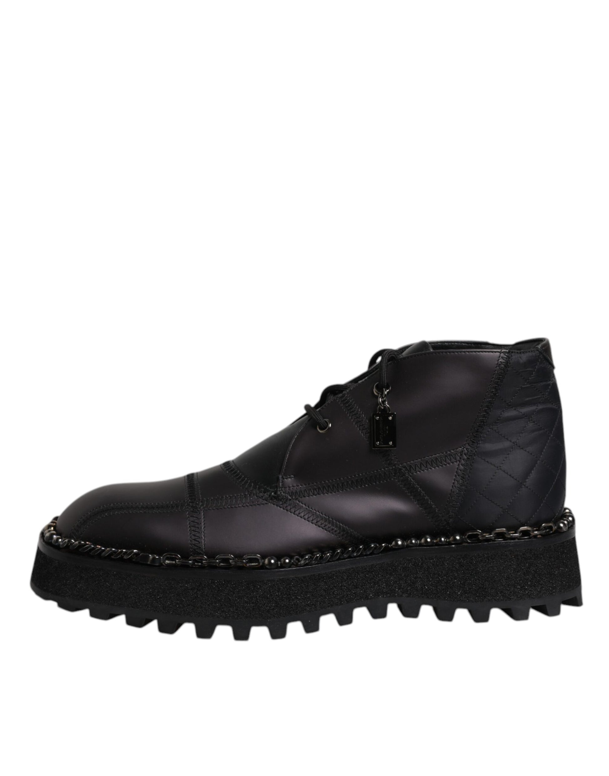 Schwarze Schnürstiefeletten aus Leder