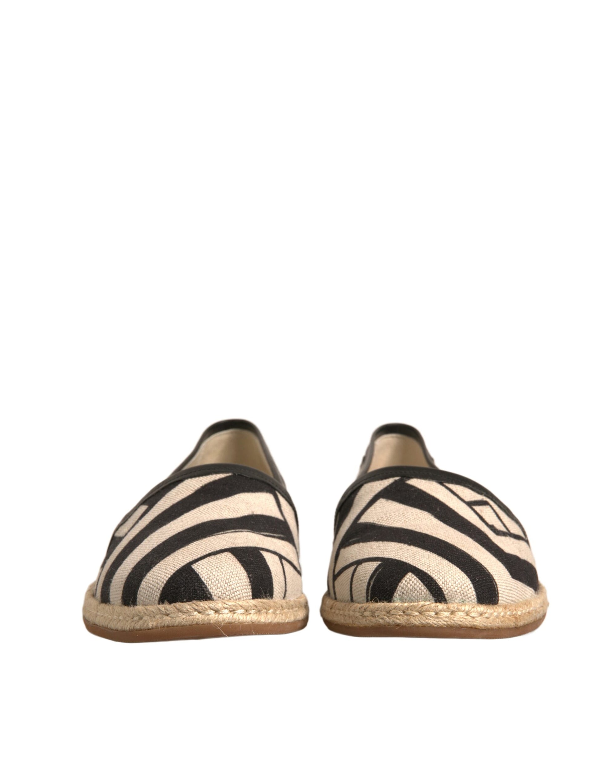 Espadrille-Schuhe mit schwarzen und weißen Streifen