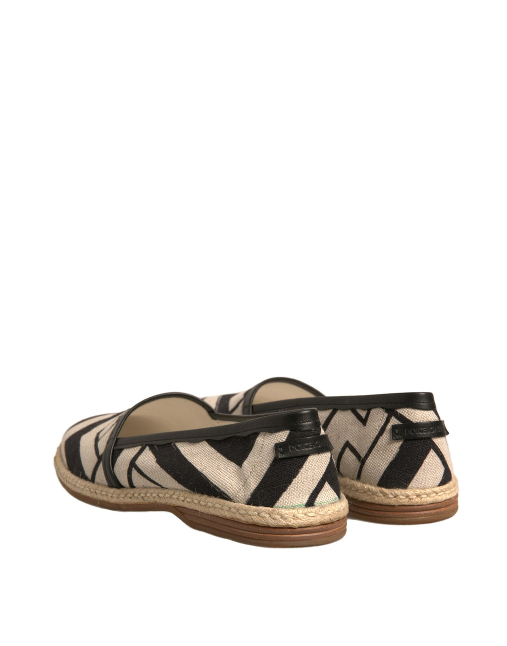 Espadrille-Schuhe mit schwarzen und weißen Streifen