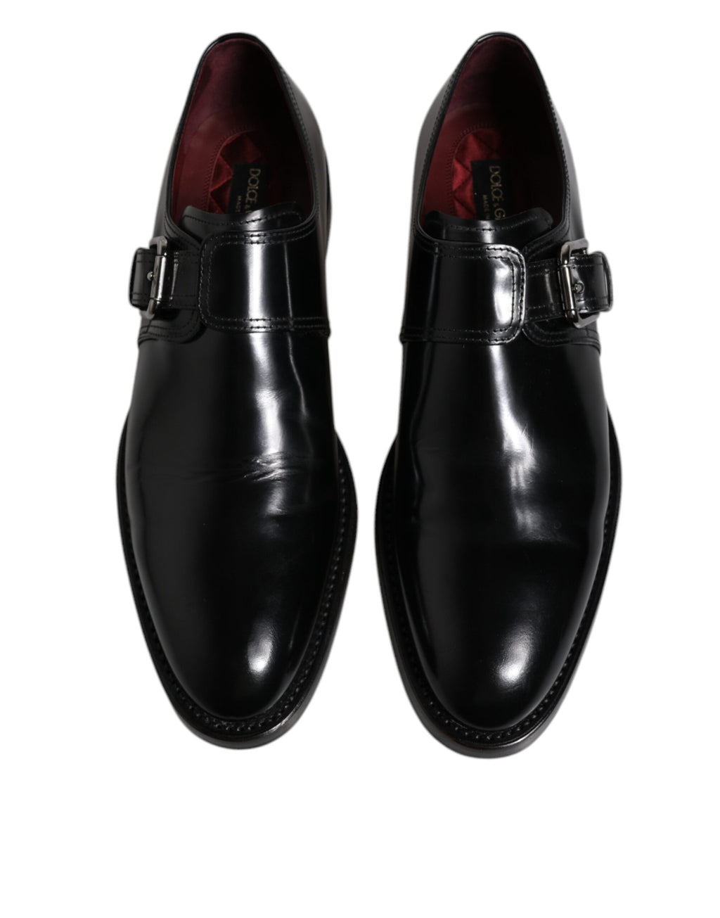 Schwarze formelle Derby-Schuhe aus Leder mit Monkstrap