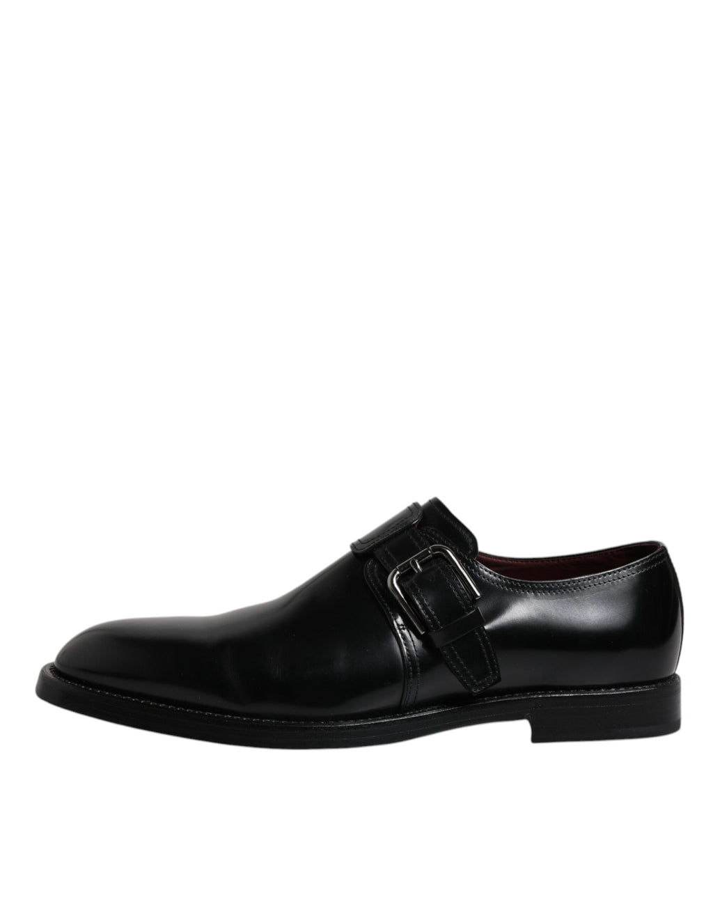 Schwarze formelle Derby-Schuhe aus Leder mit Monkstrap