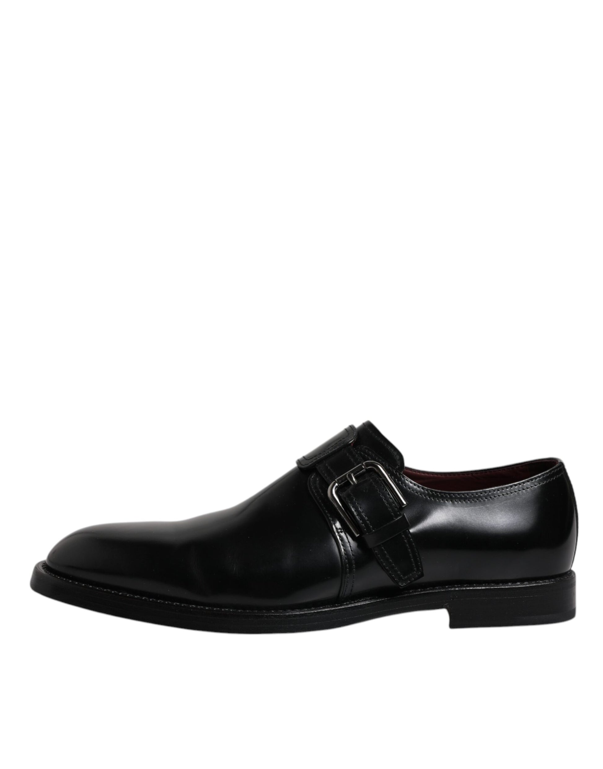 Schwarze formelle Derby-Schuhe aus Leder mit Monkstrap