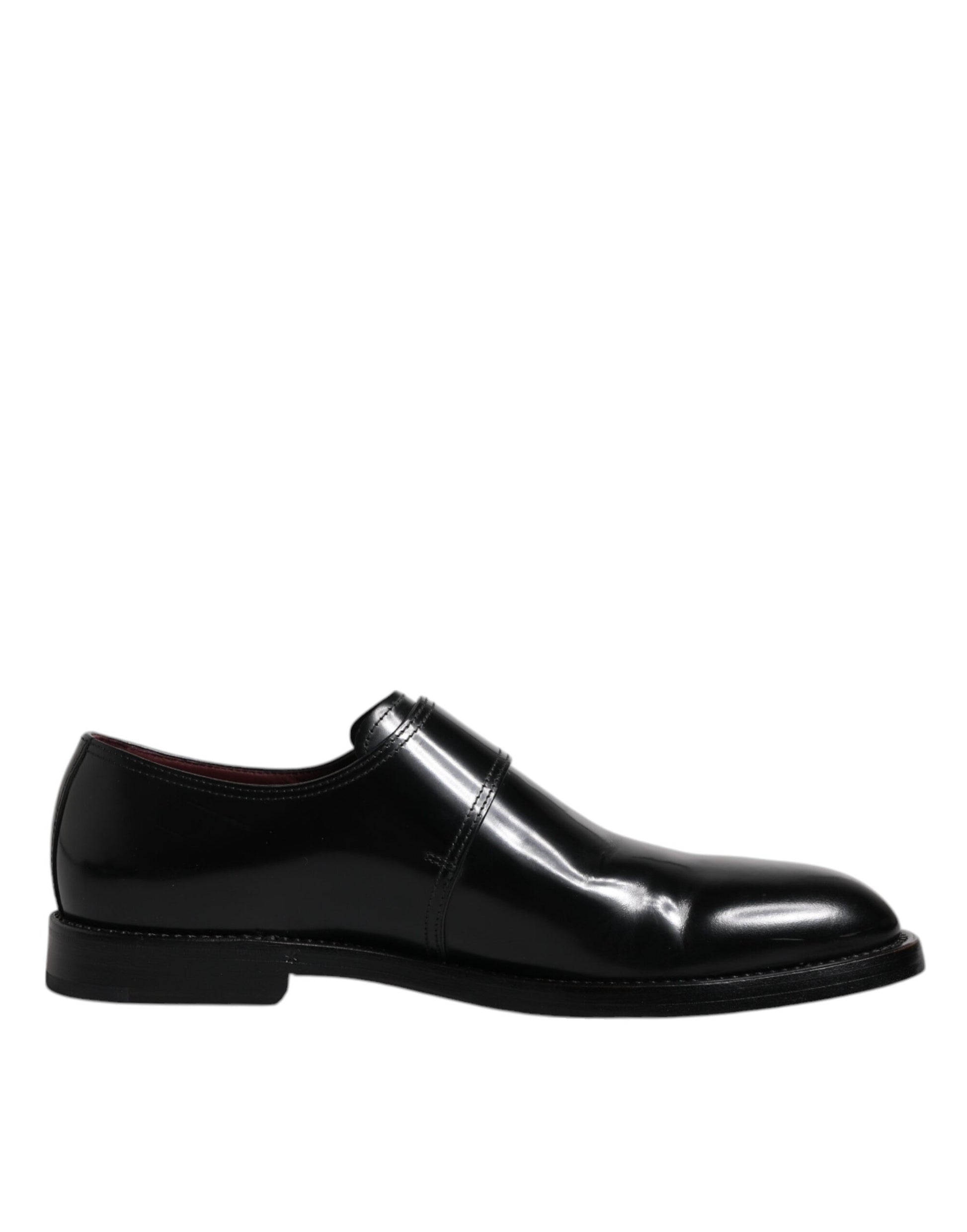 Schwarze formelle Derby-Schuhe aus Leder mit Monkstrap