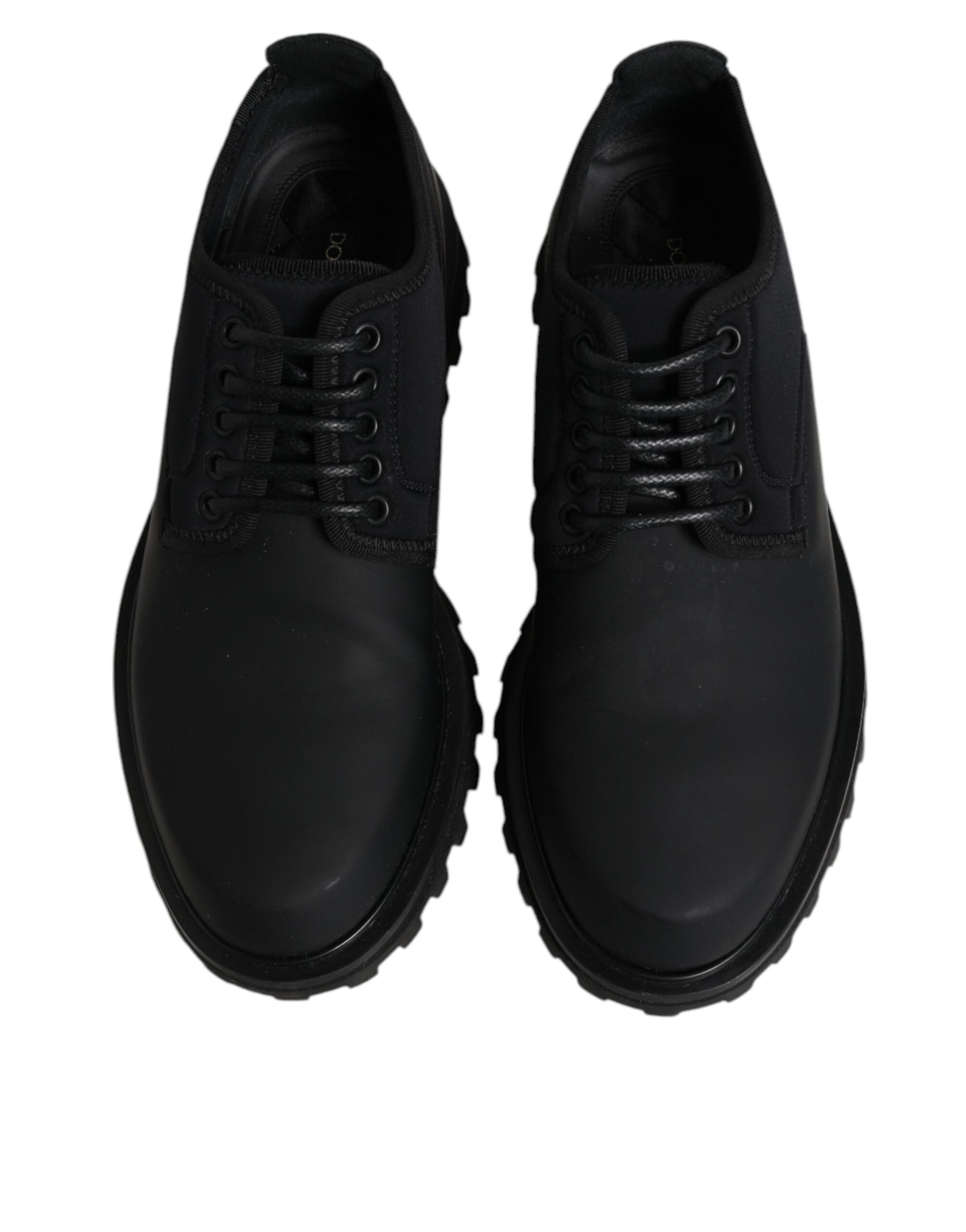 Schwarze Trekkingschuhe aus Leder mit Schnürung