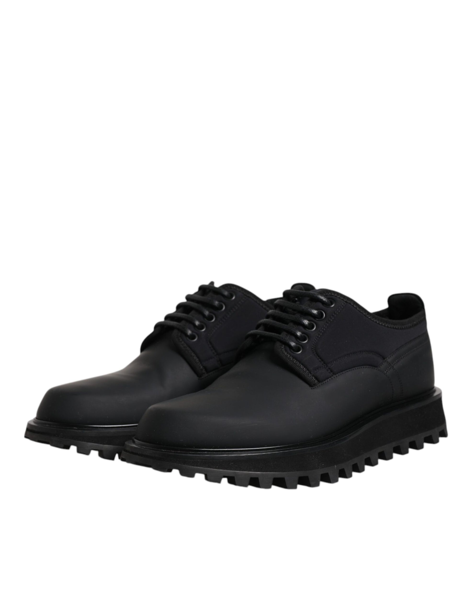 Schwarze Trekkingschuhe aus Leder mit Schnürung