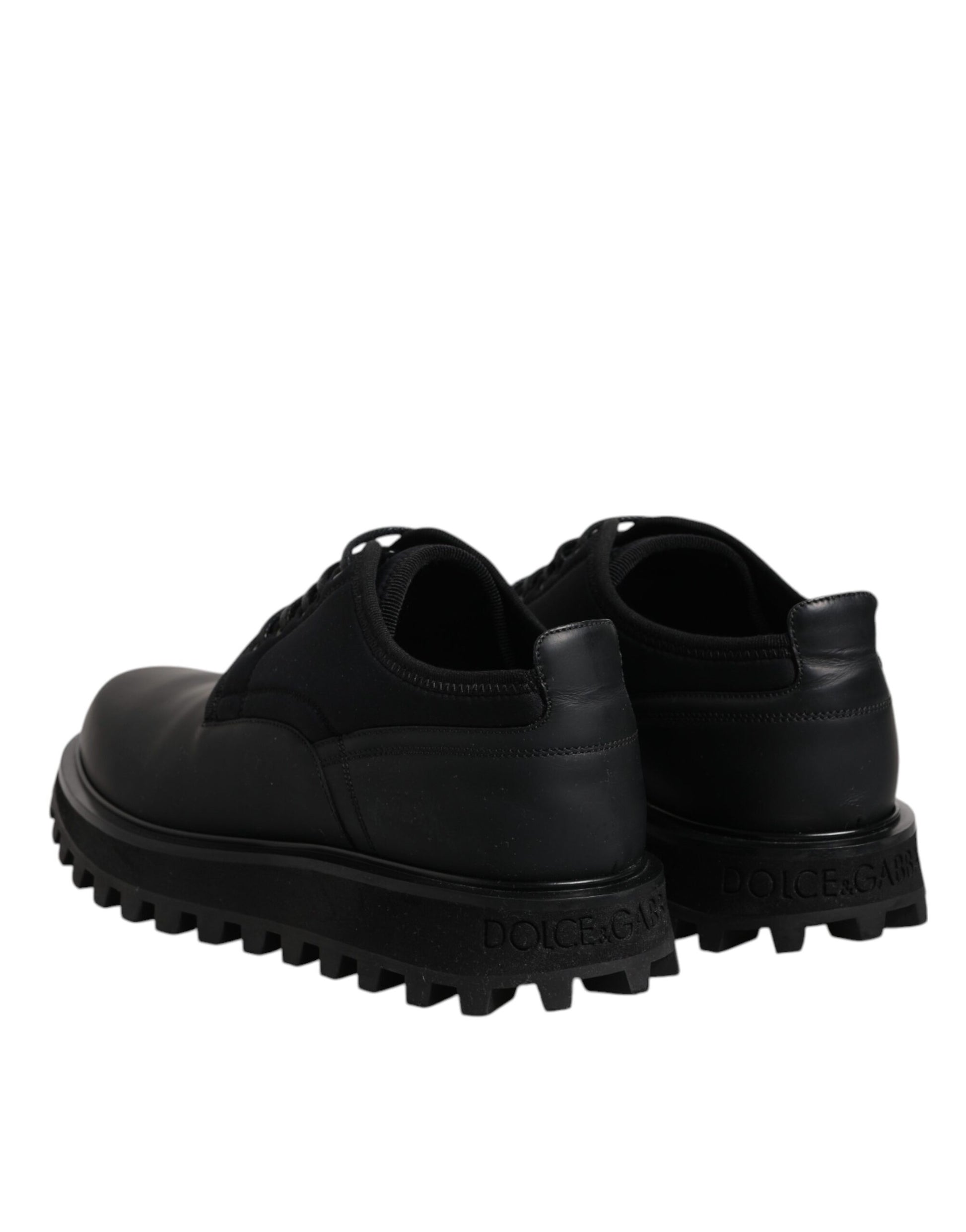 Schwarze Trekkingschuhe aus Leder mit Schnürung