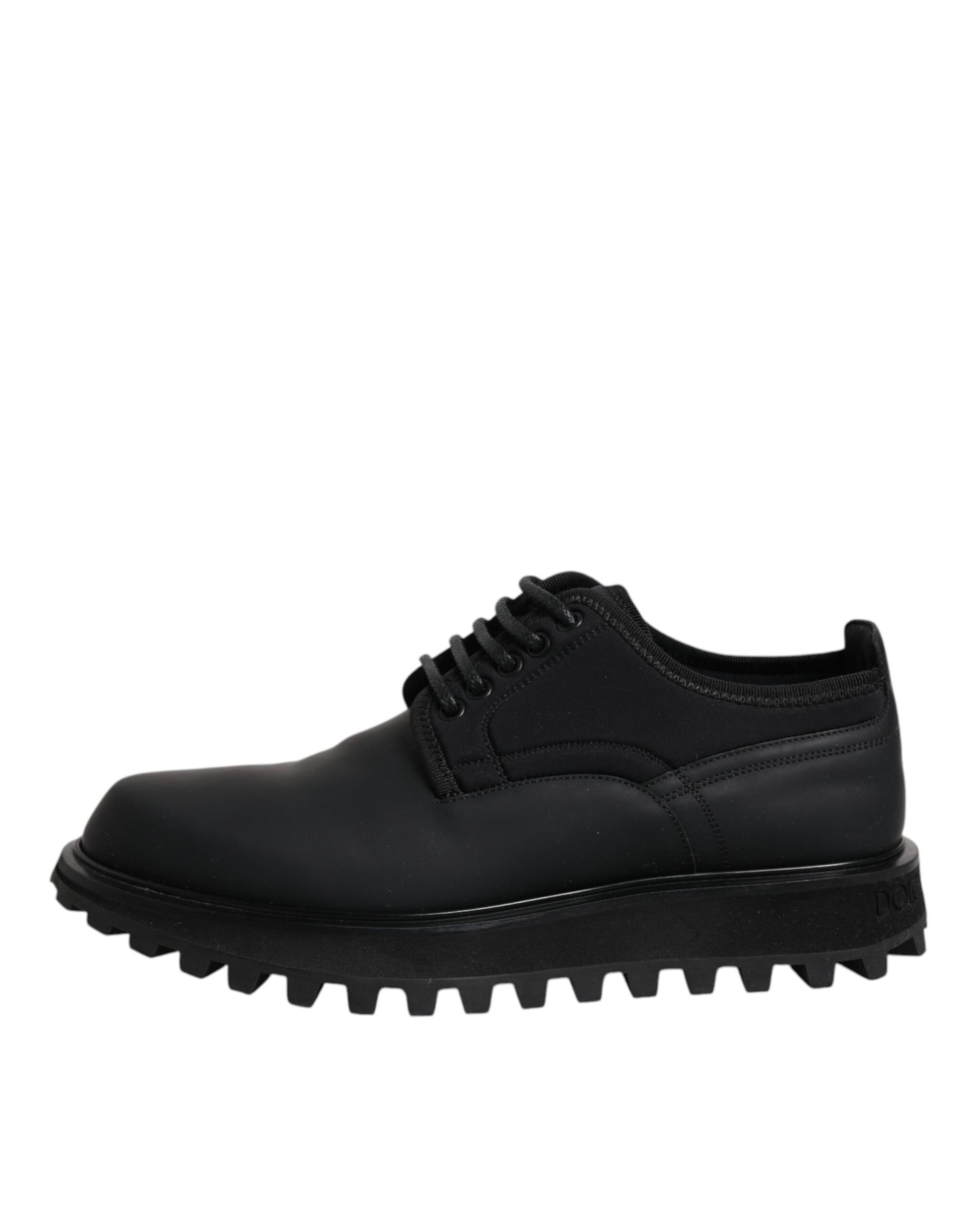 Schwarze Trekkingschuhe aus Leder mit Schnürung