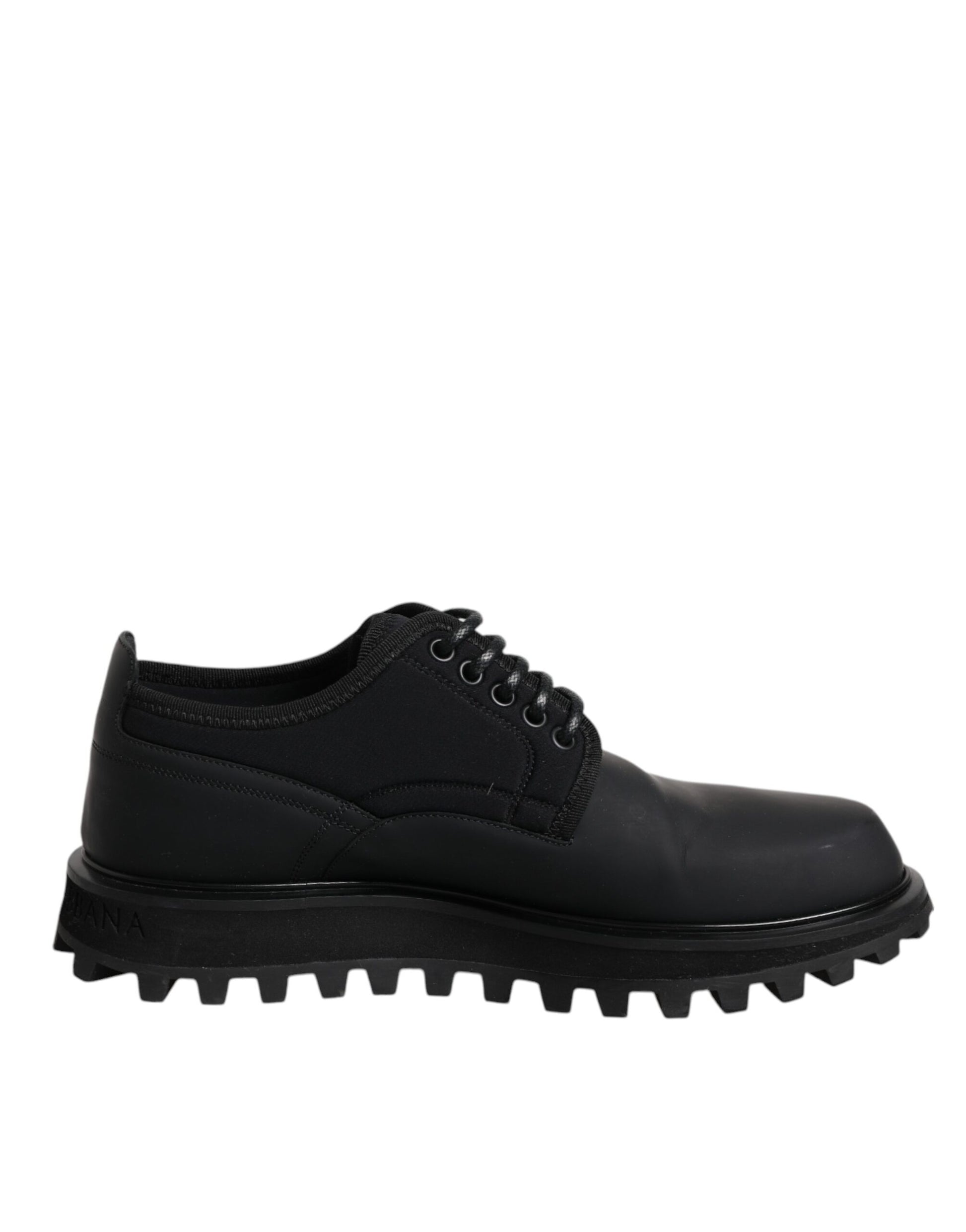 Schwarze Trekkingschuhe aus Leder mit Schnürung