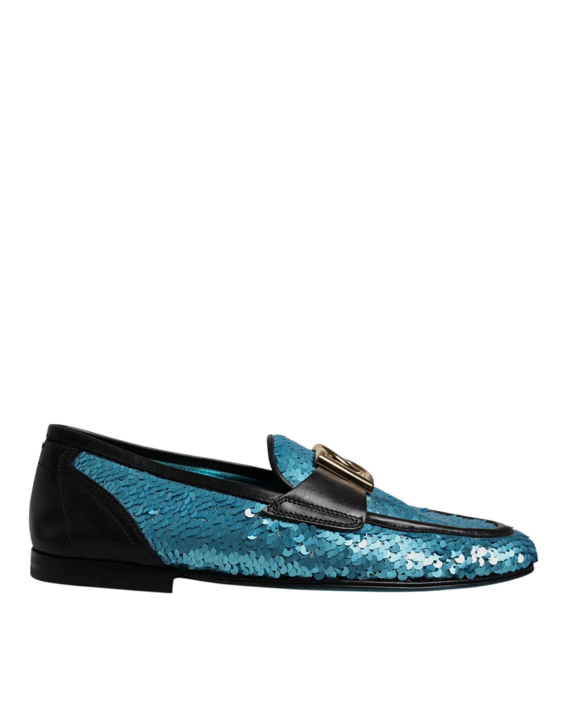 Blaue Loafer mit Pailletten, formelle Abendschuhe