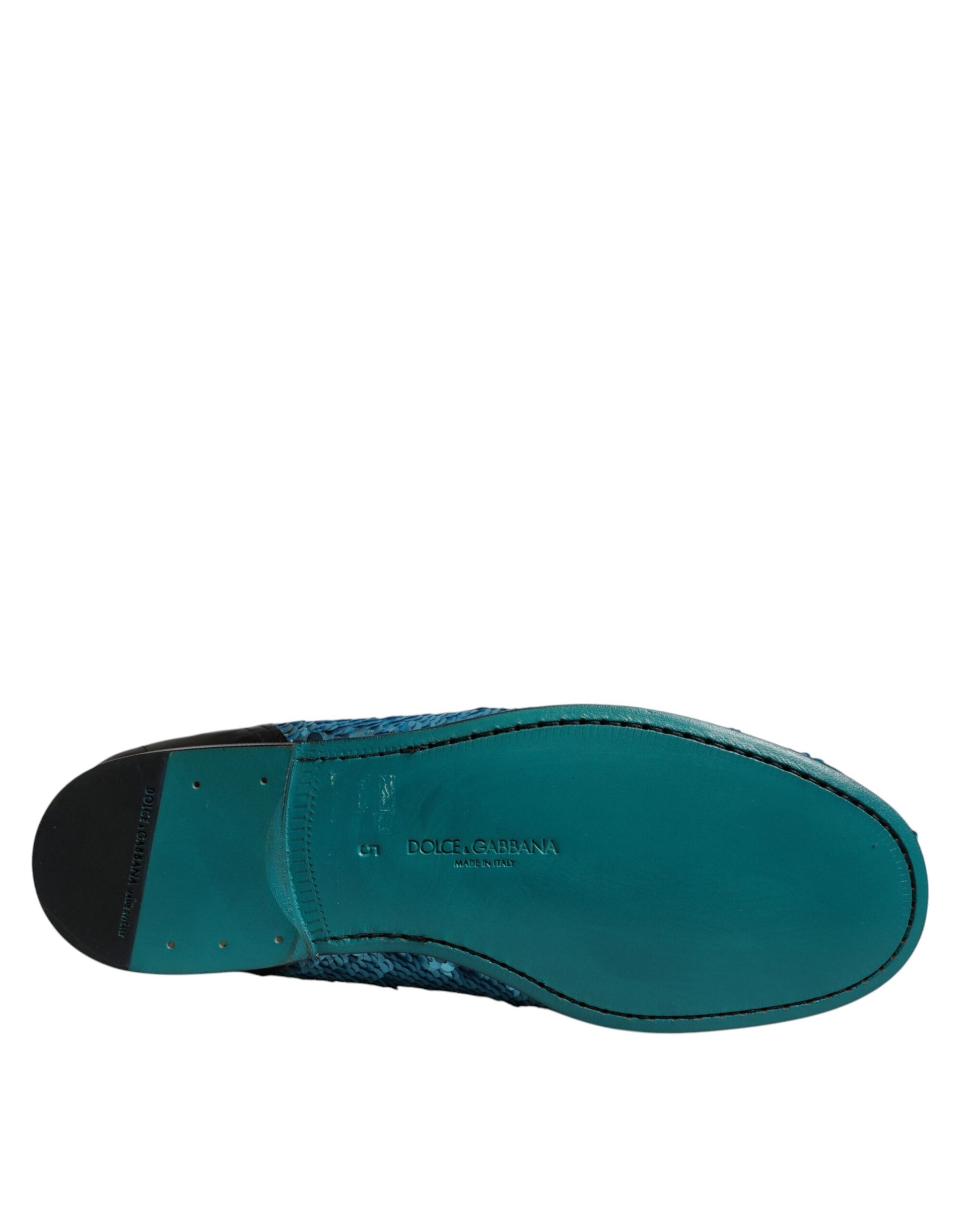 Blaue Loafer mit Pailletten, formelle Abendschuhe