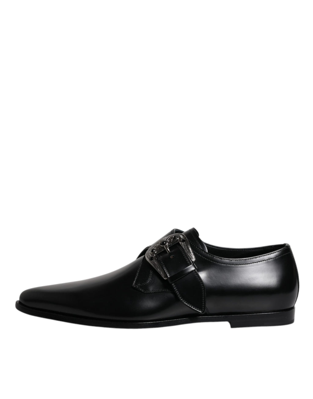 Schwarze formelle Derby-Schuhe aus Leder mit Monkstrap