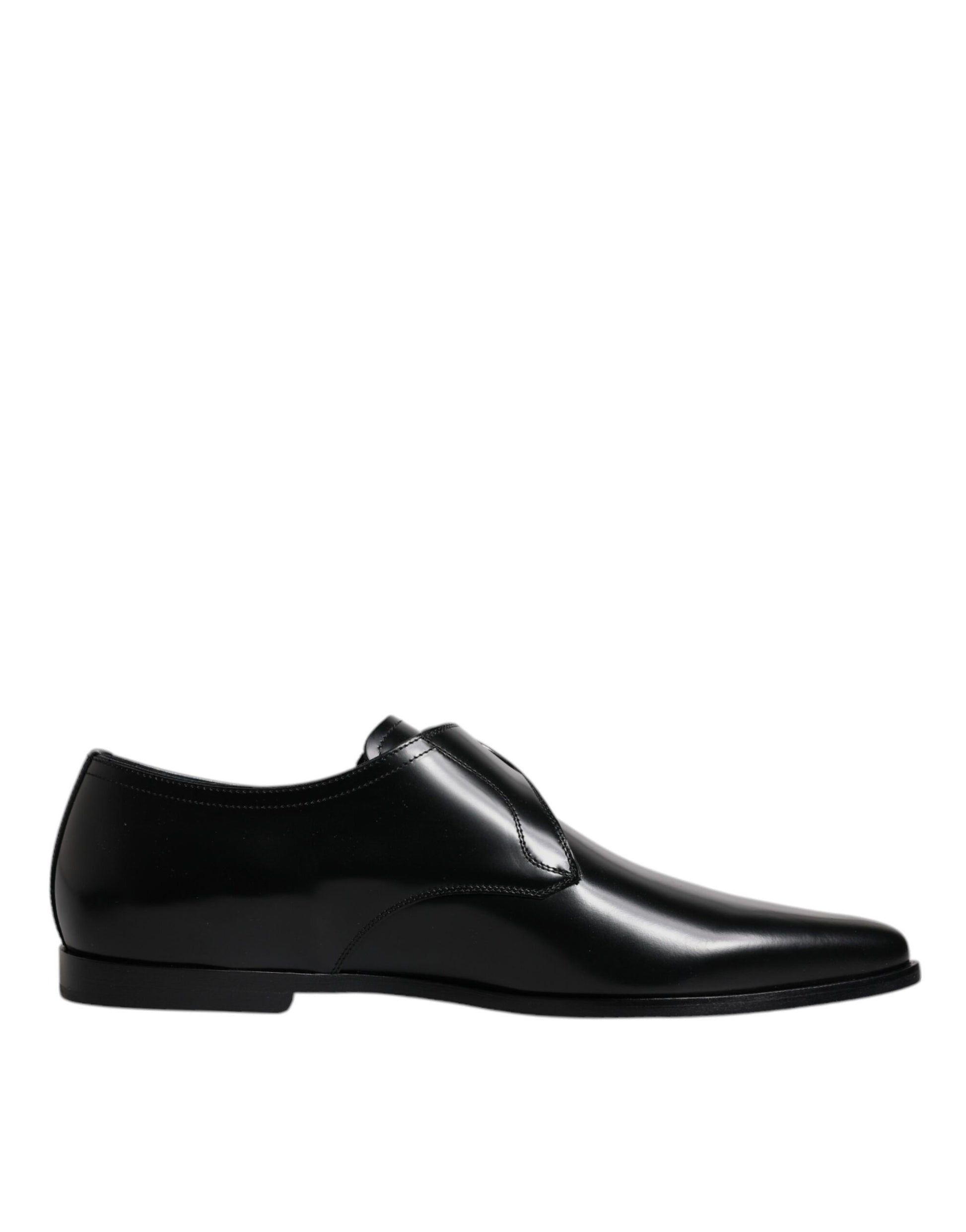 Schwarze formelle Derby-Schuhe aus Leder mit Monkstrap