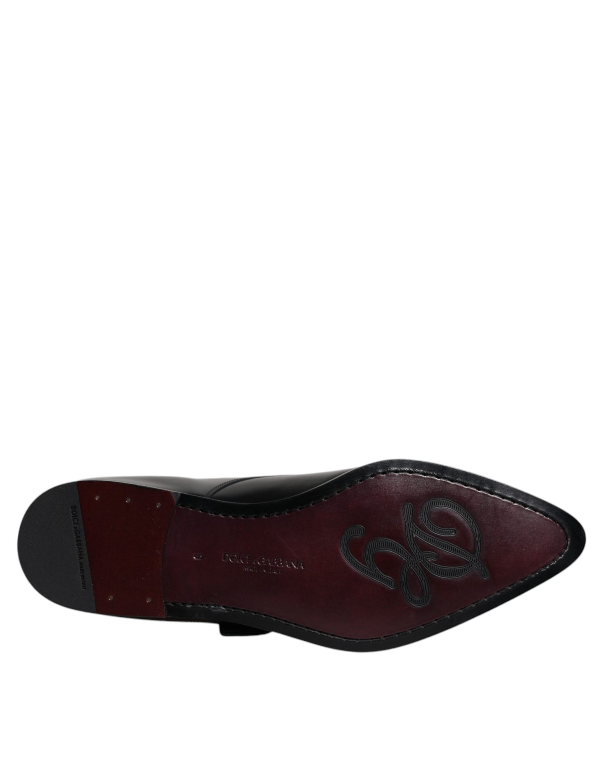 Schwarze formelle Derby-Schuhe aus Leder mit Monkstrap