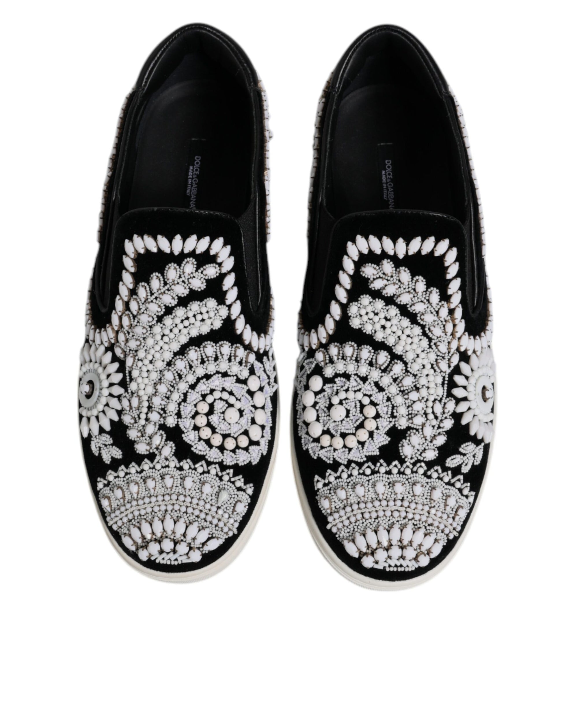 Schwarze, verzierte London-Schlupfschuhe für Herren