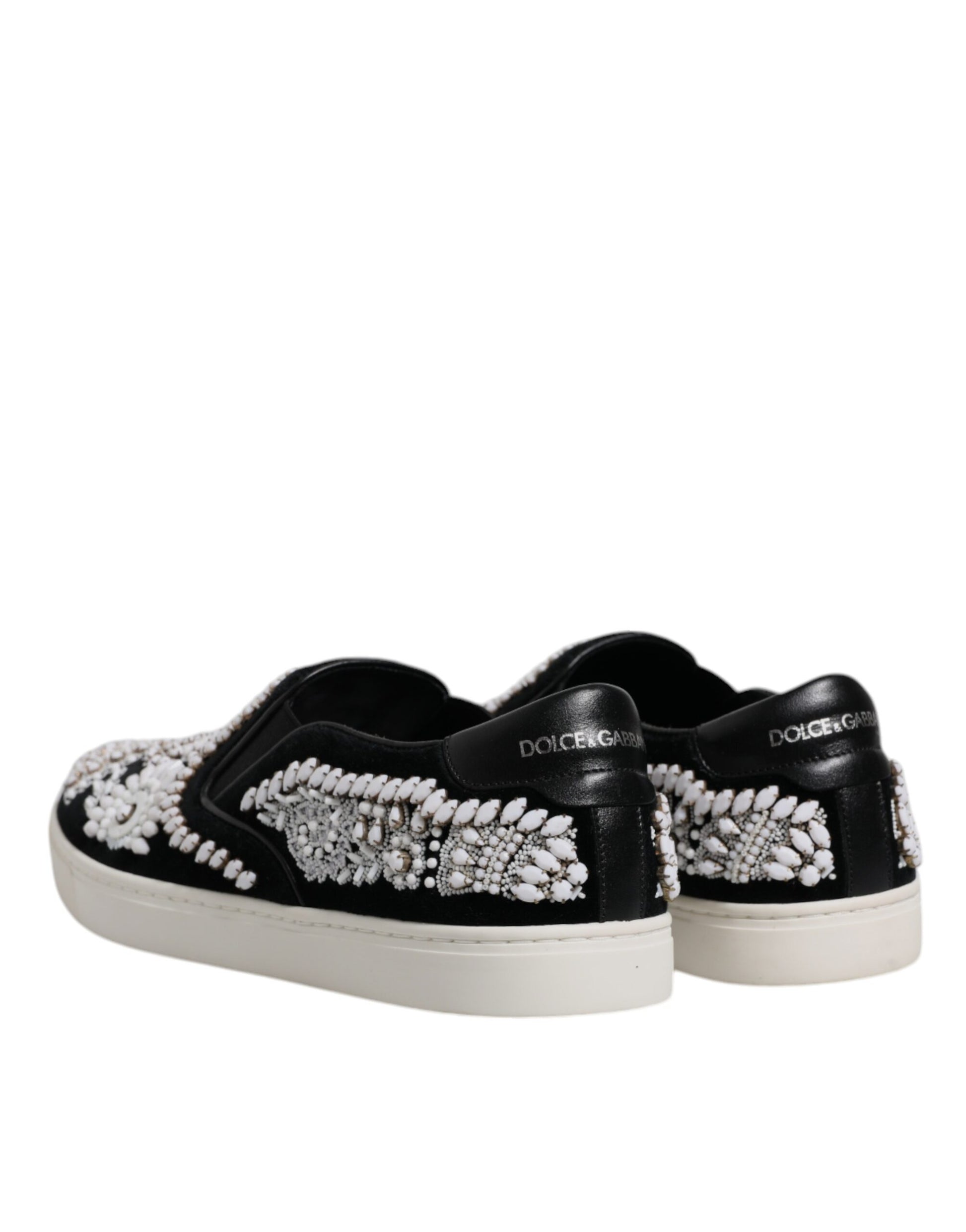 Schwarze, verzierte London-Schlupfschuhe für Herren