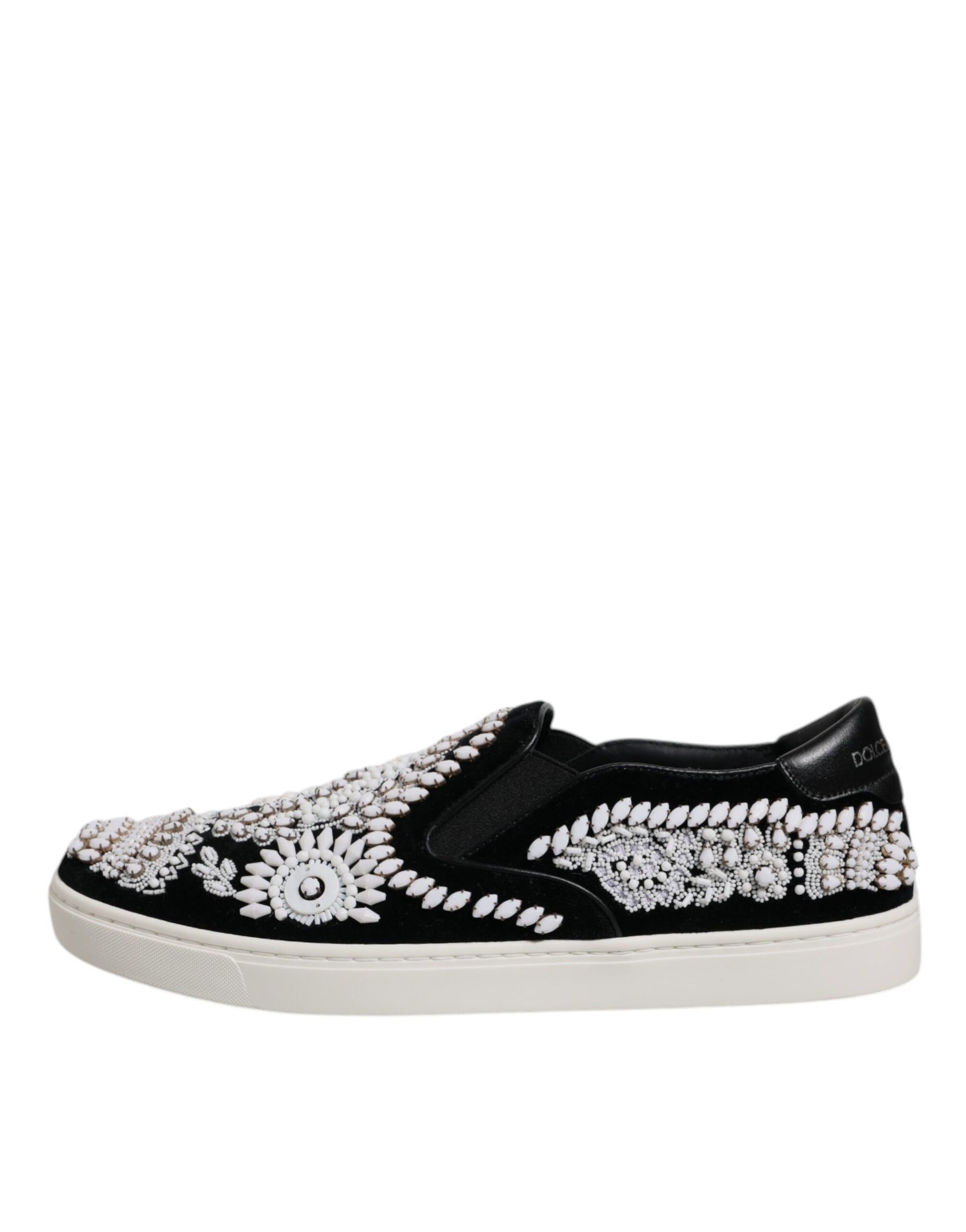 Schwarze, verzierte London-Schlupfschuhe für Herren
