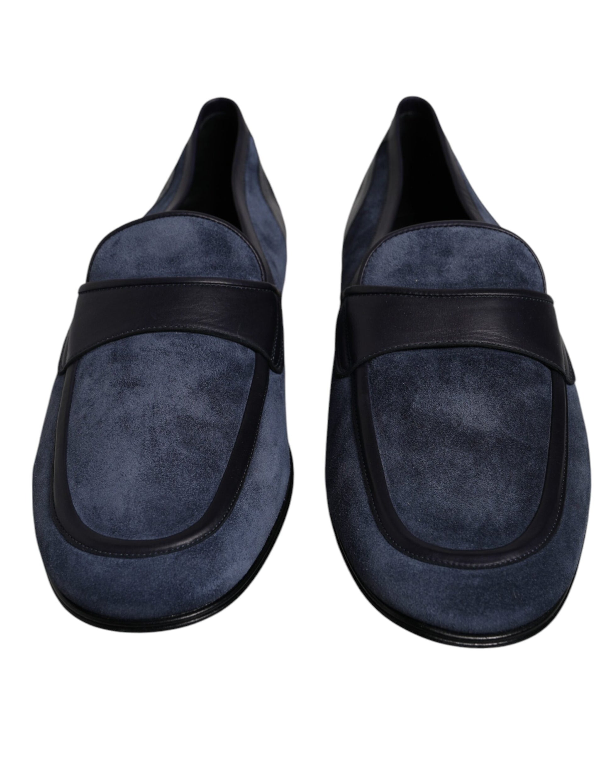 Blaue Wildlederschuhe Loafer Mokassin Schuhe