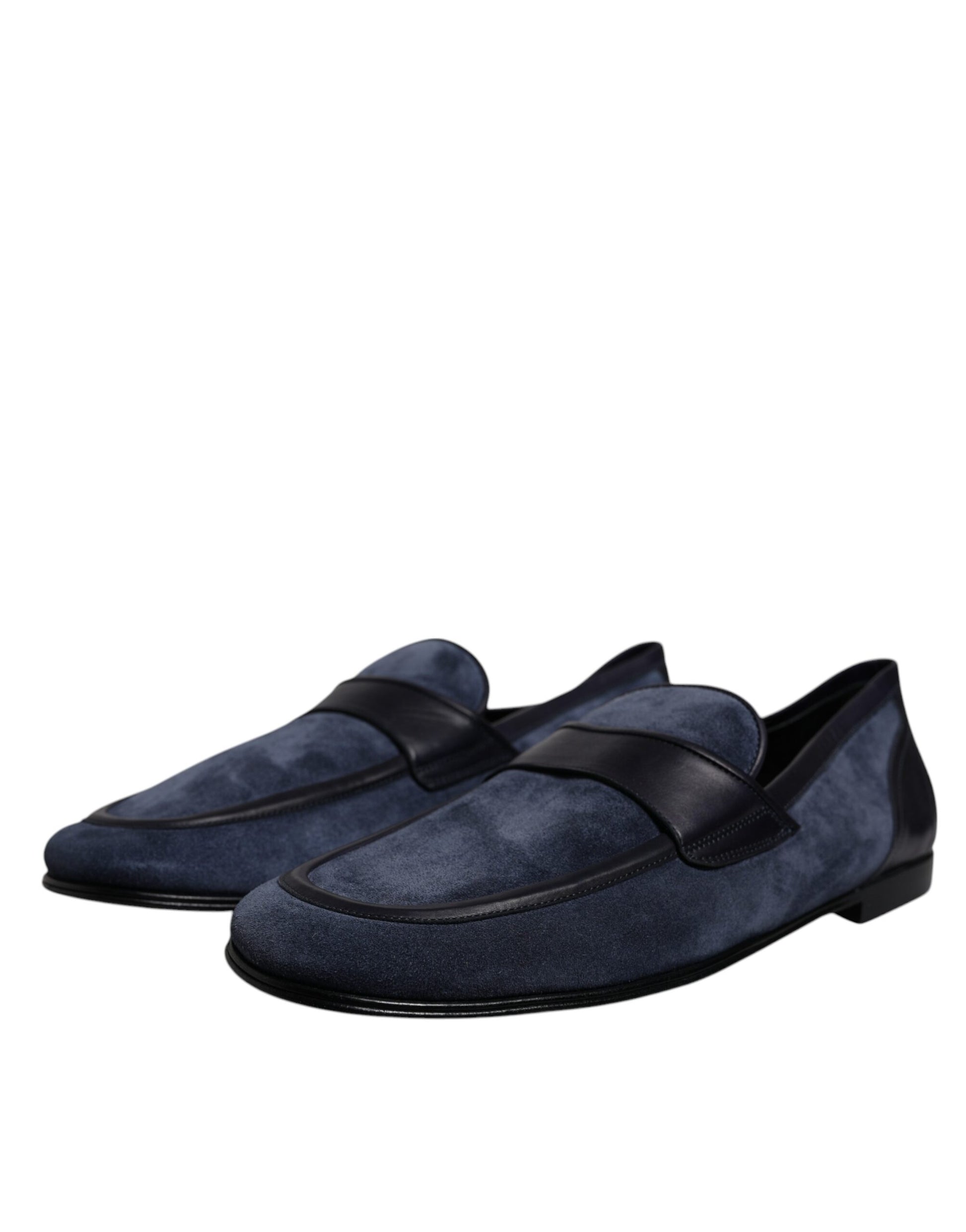 Blaue Wildlederschuhe Loafer Mokassin Schuhe
