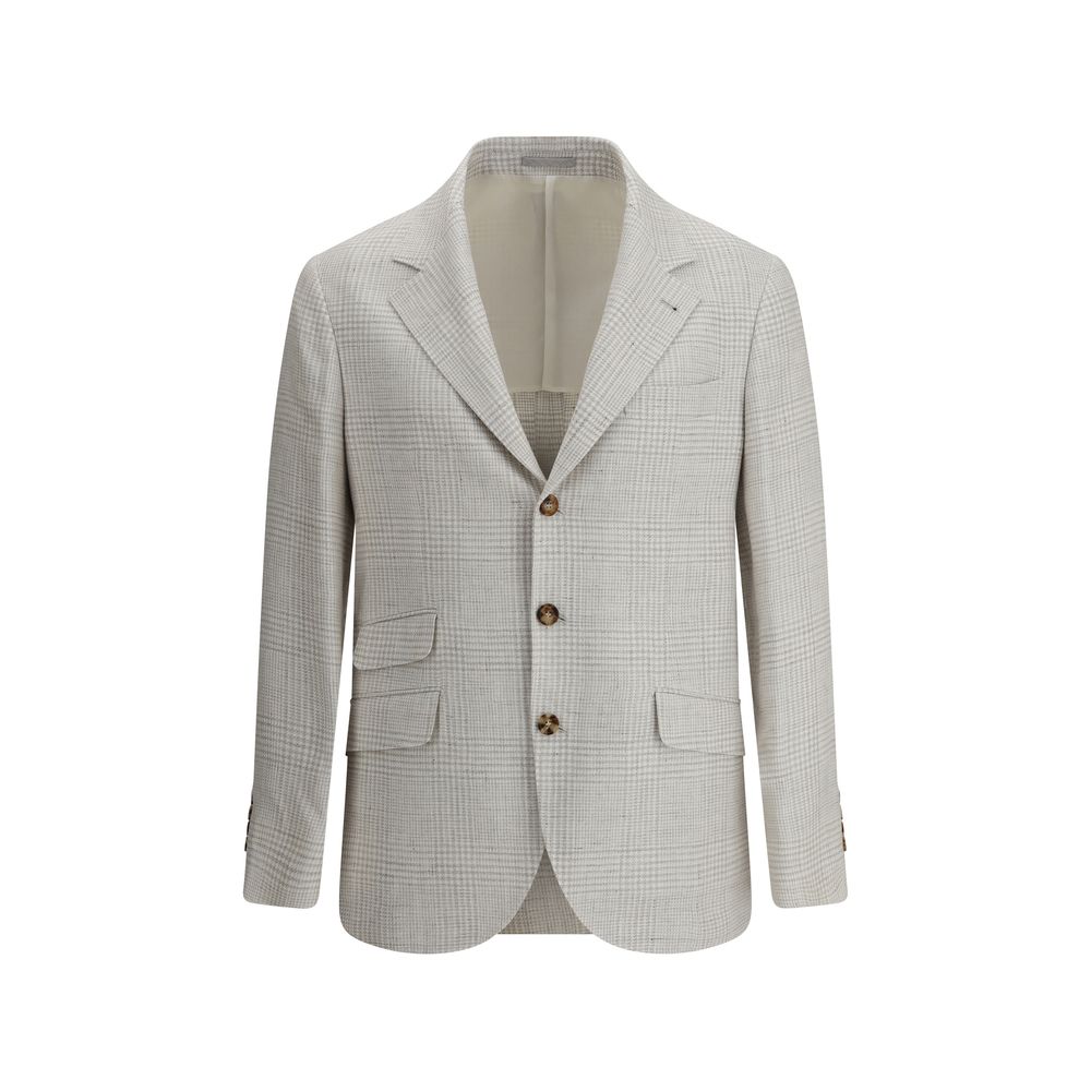 Einreihiger Blazer mit Karomuster