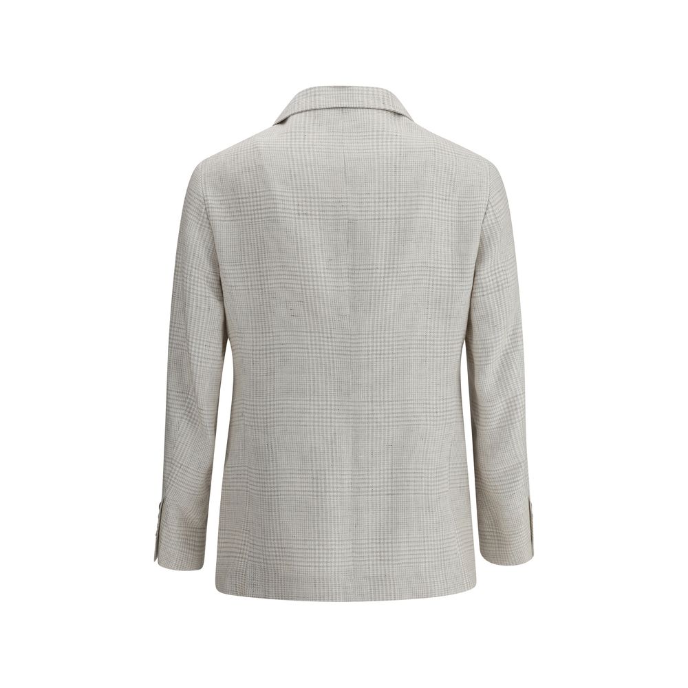 Einreihiger Blazer mit Karomuster